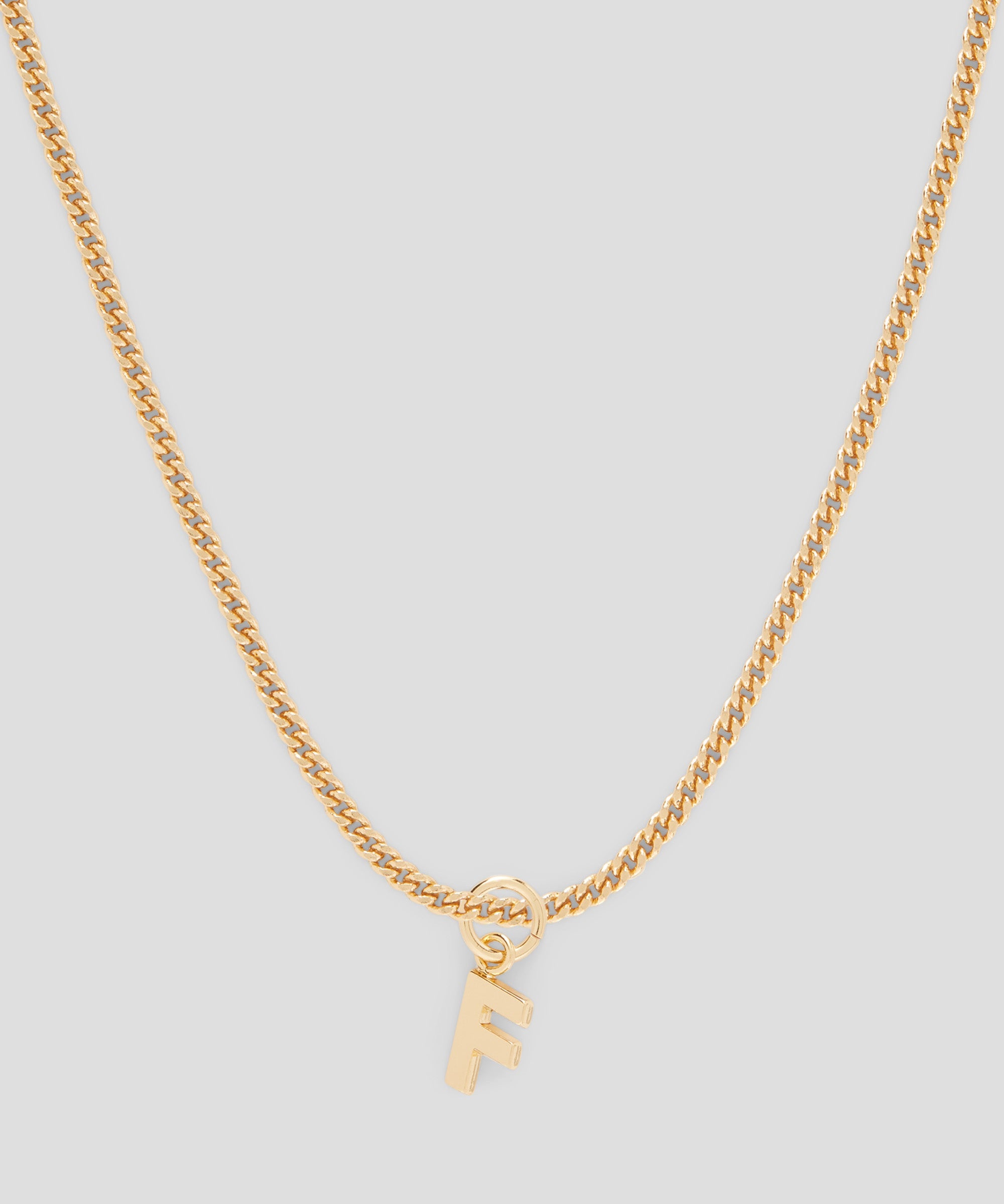 Brass letter F charm - 2