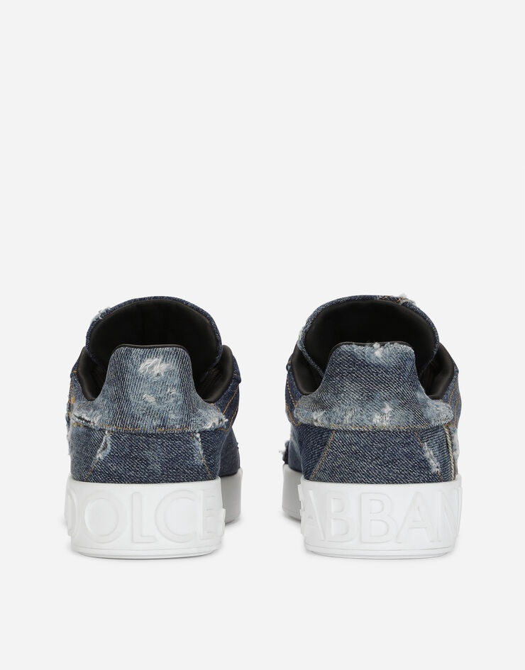 Denim patchwork Portofino sneakers - 3