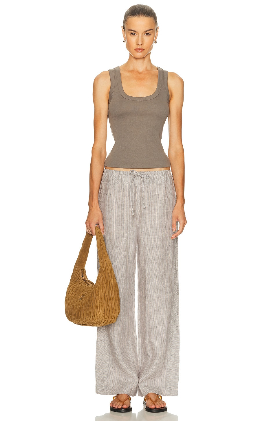 Double Waist Linen Pant - 5