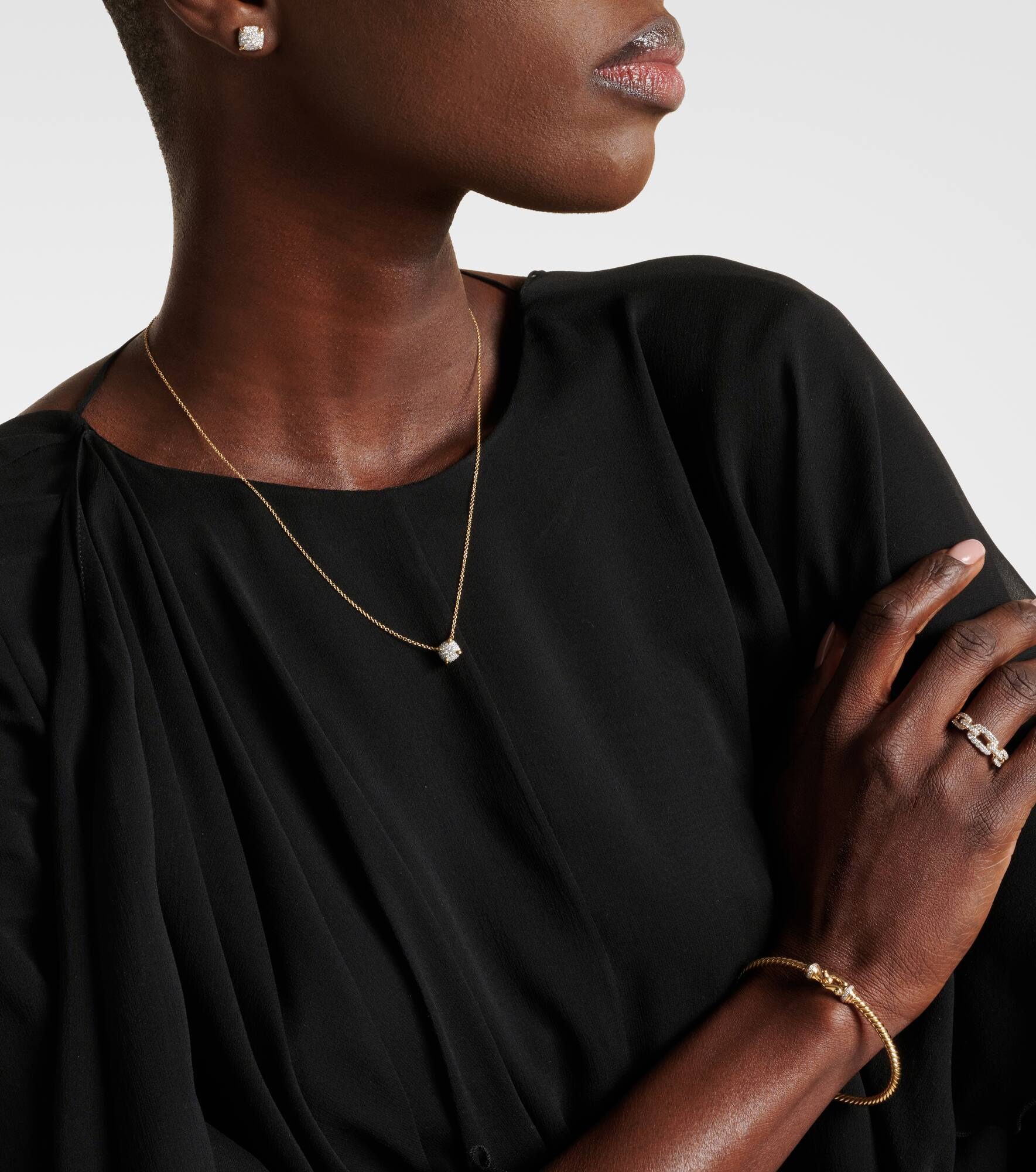 Petite Chatelaine® 18kt gold necklace with diamonds - 3