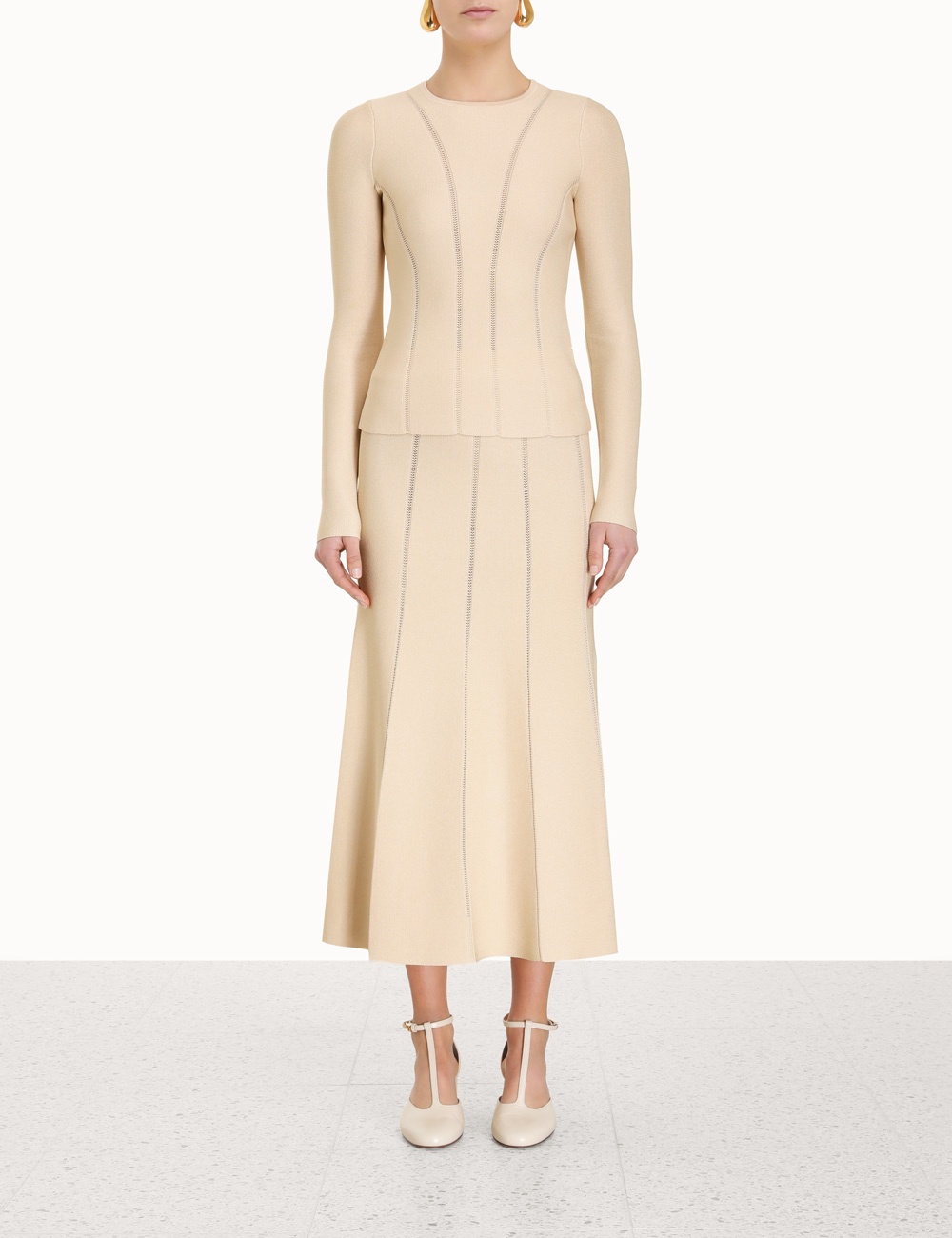 LUMINOSITY KNIT PANELLED SKIRT - 2