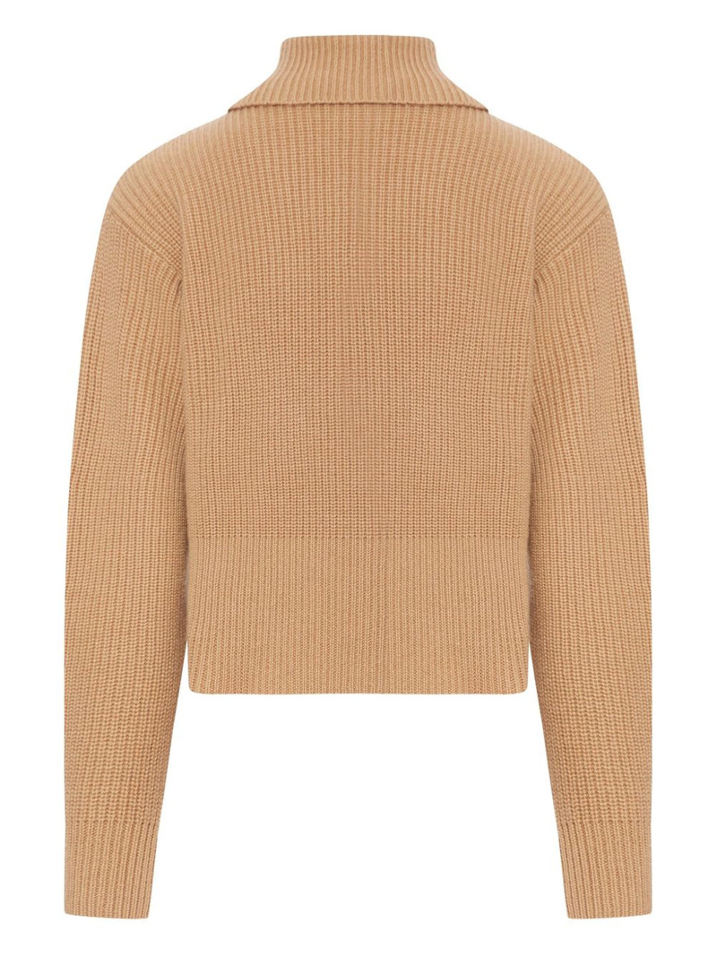 Max Mara ribbed zip-neck sweater outlook