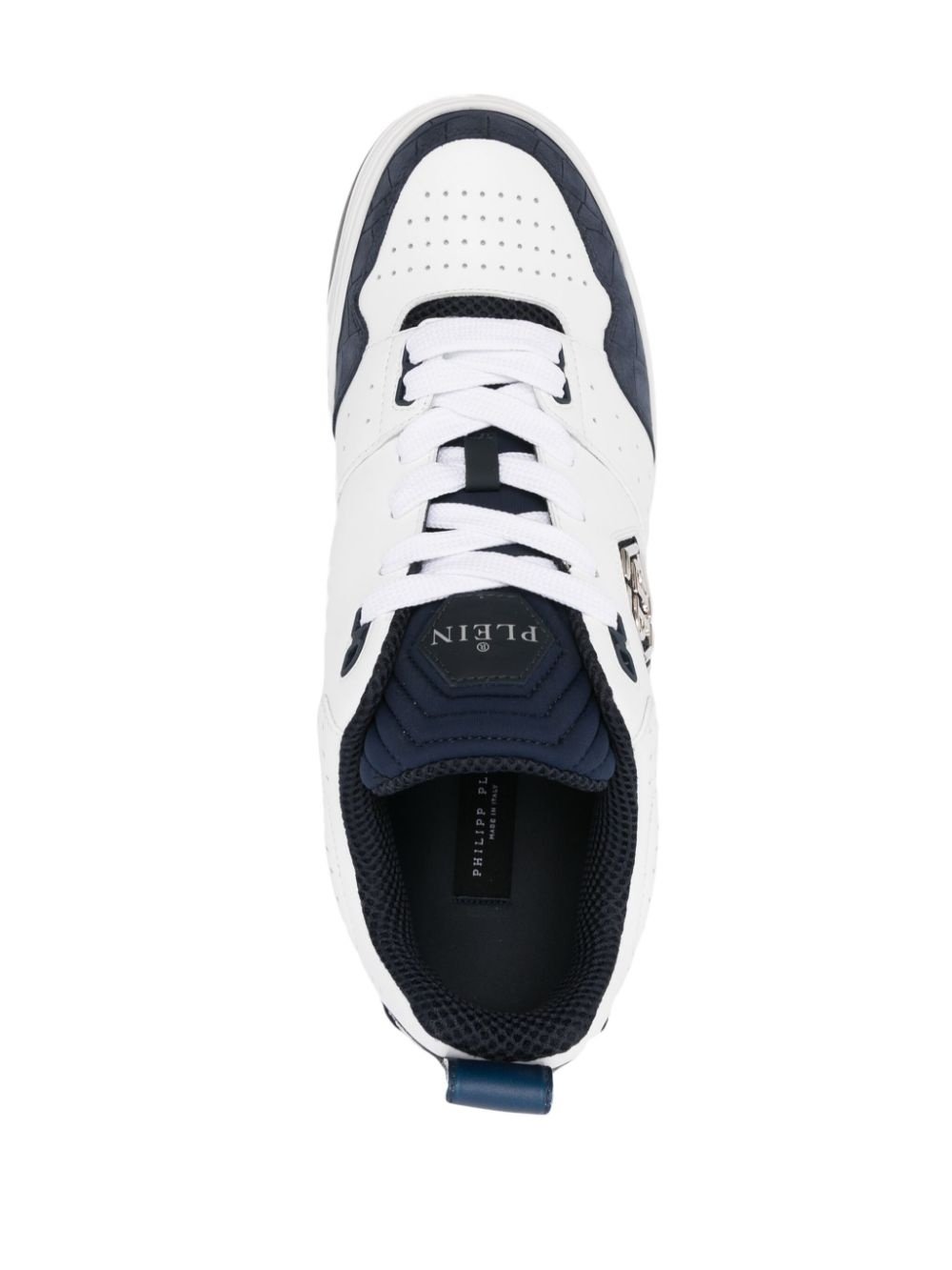 crocodile-effect leather sneakers - 4