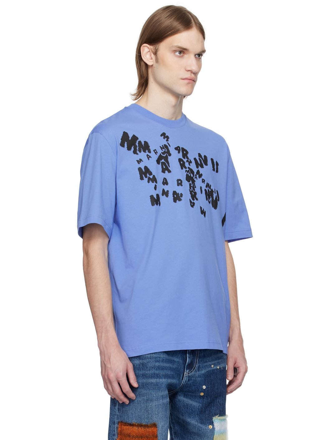Blue 'Marni' Caos Logo T-shirt - 2
