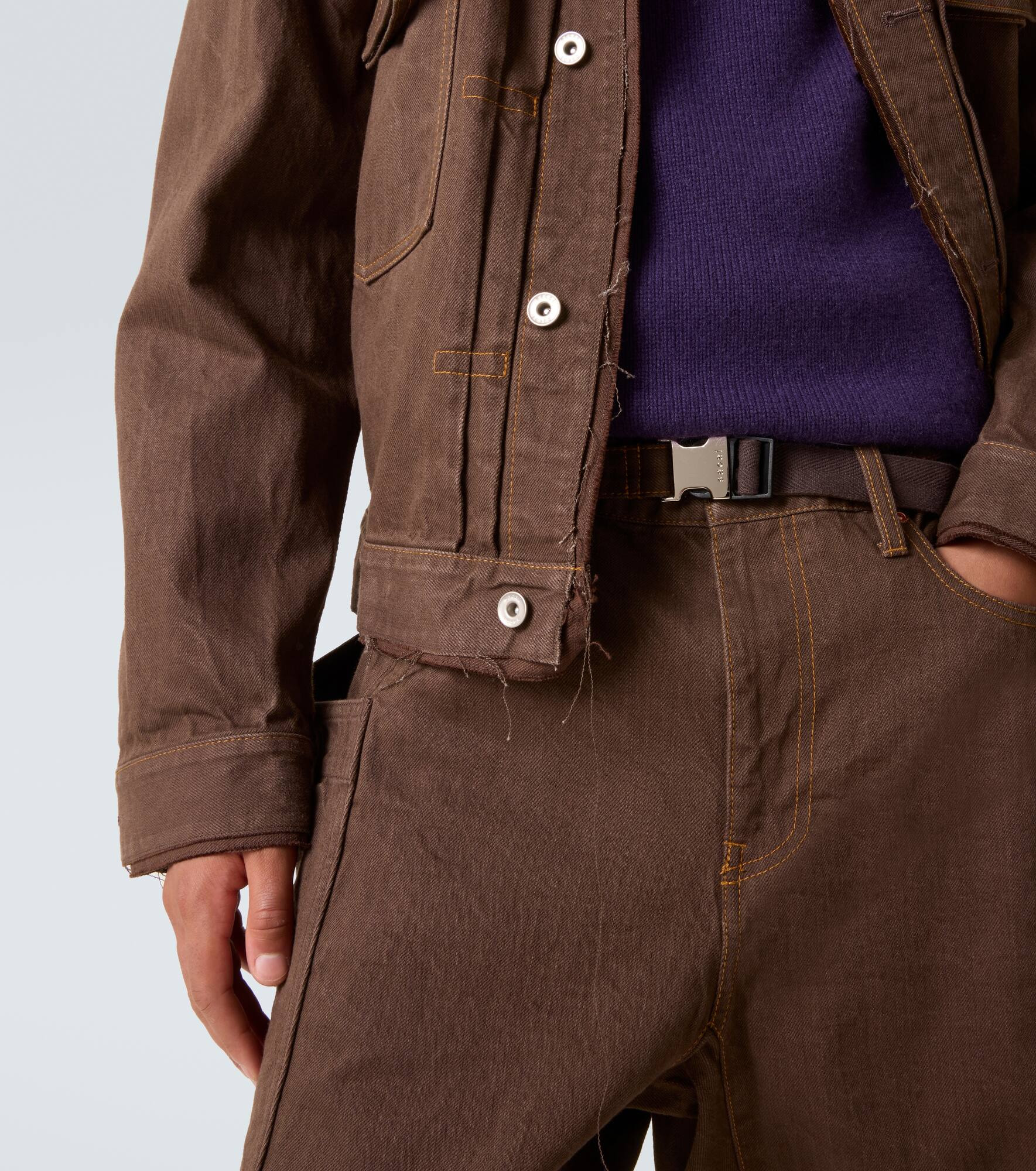 Belted cargo jeans - 5