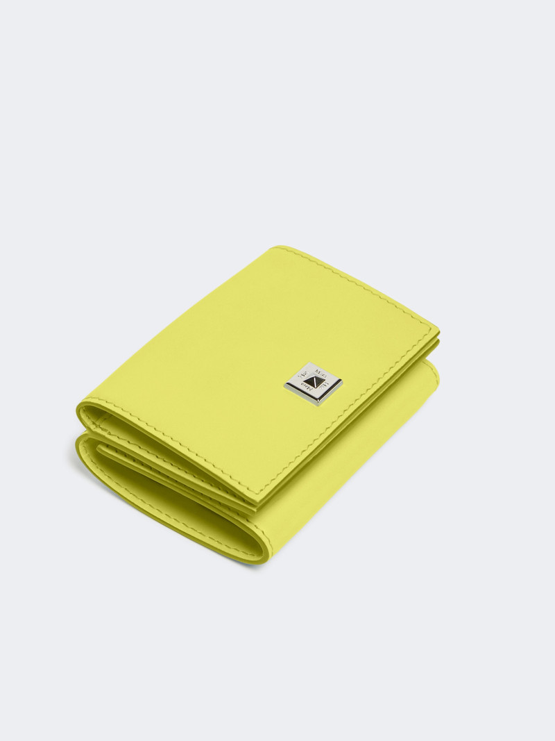 Max Mara Leather tri-fold purse - YELLOW outlook