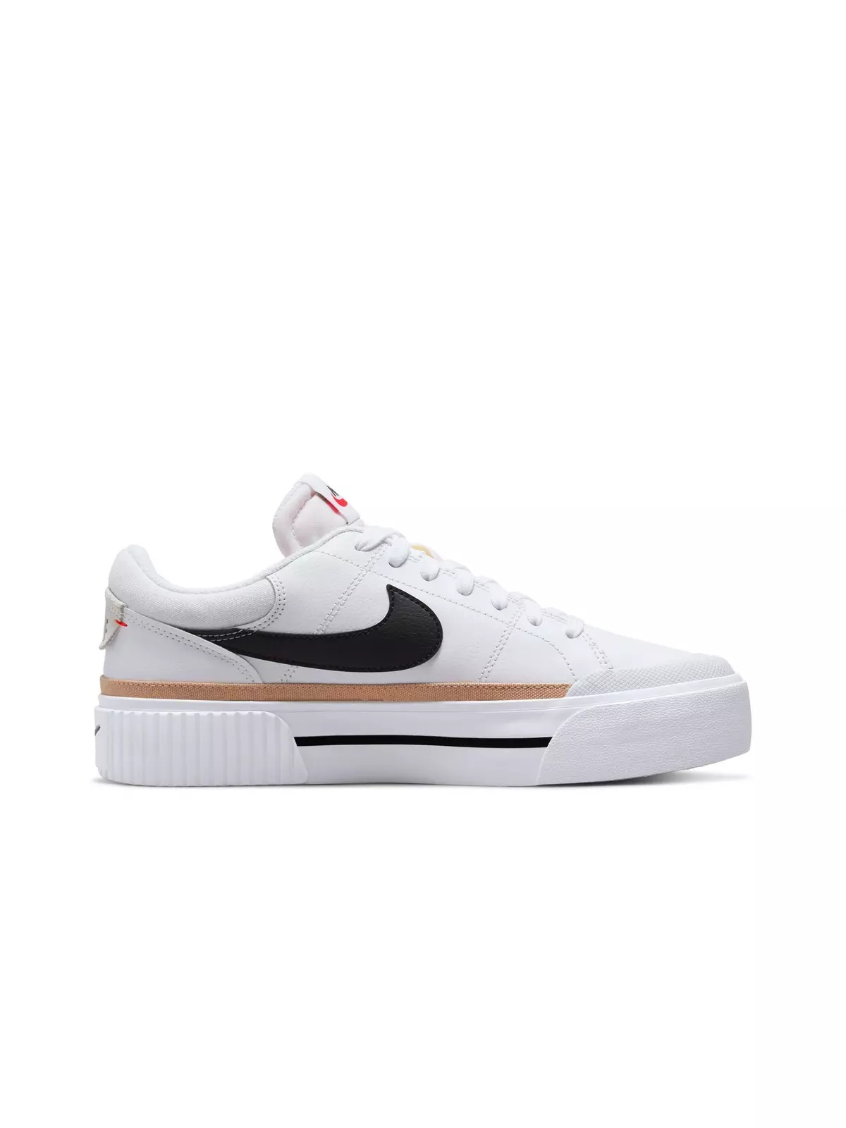 Court Legacy Lift "White/Black/Hemp/Team Orange" Women's Shoe - 2