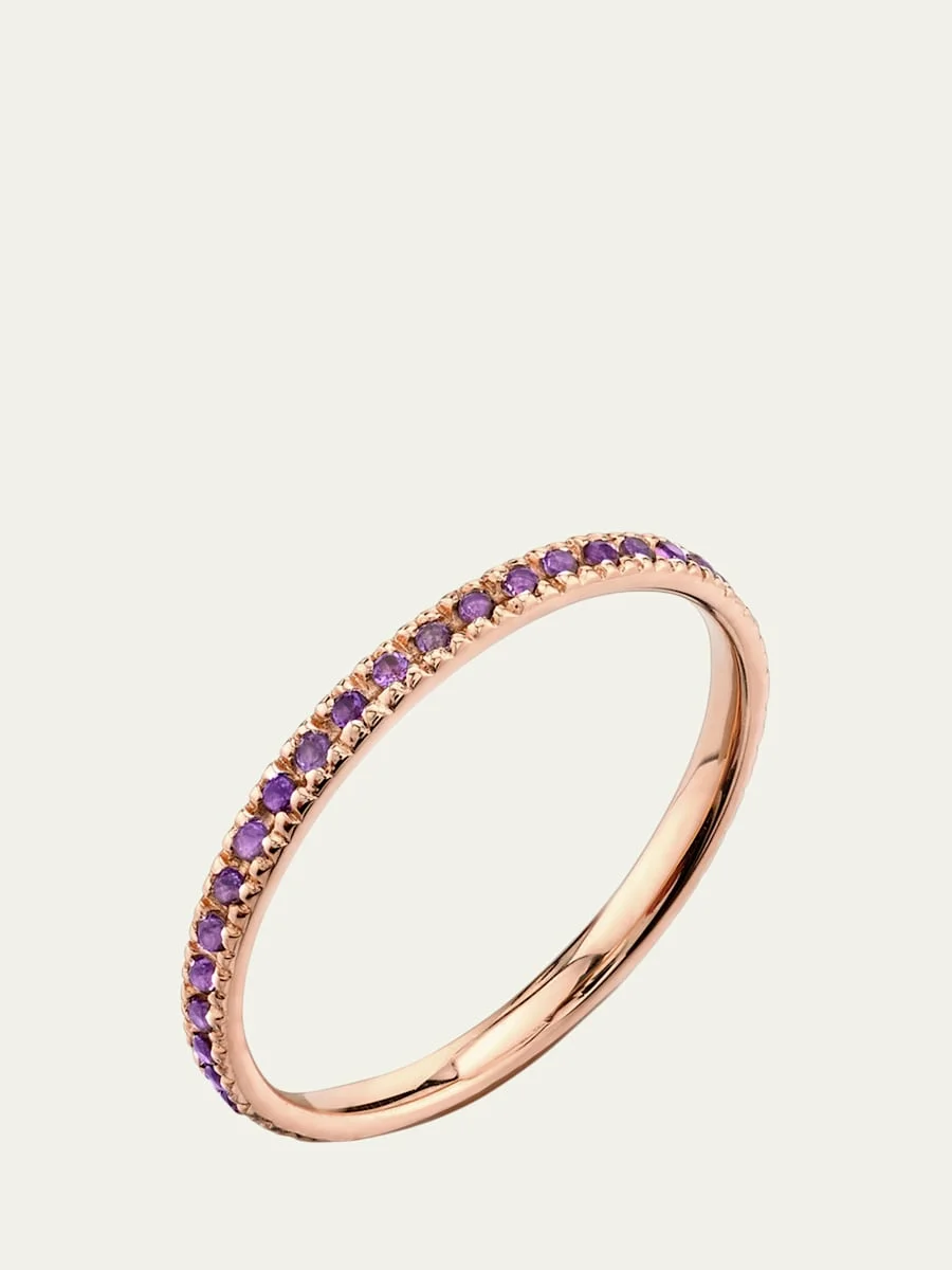 Under the Sea 14K Yellow Gold & Amethyst Eternity Ring - 1