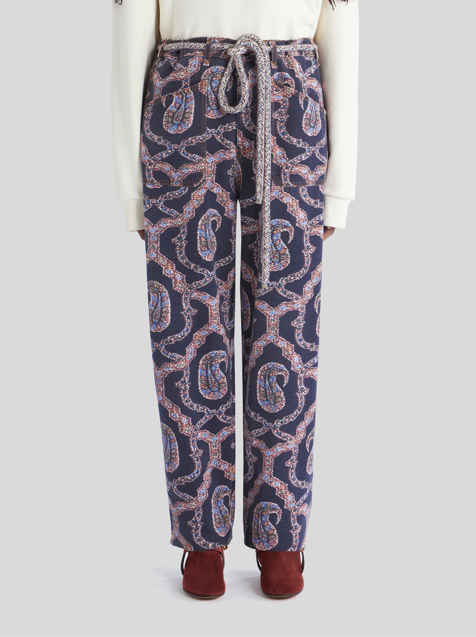 PAISLEY DENIM TROUSERS - 2