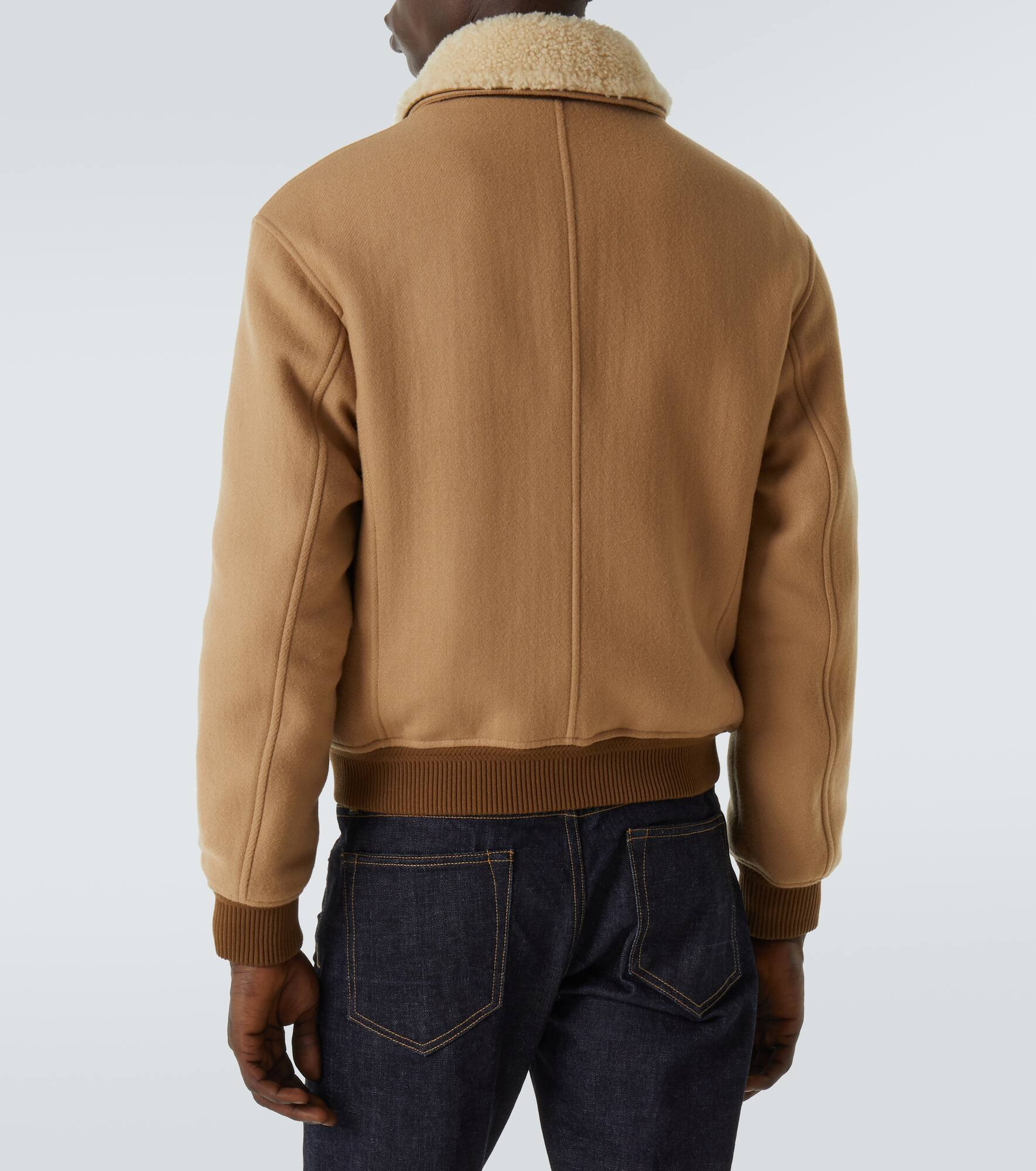 Shearling-trimmed virgin wool blouson - 4