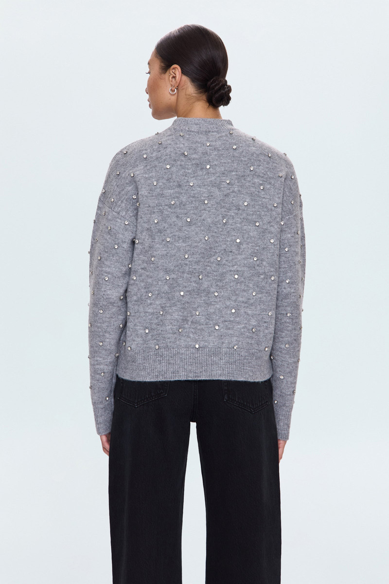 AURA RELAXED CREW NECK SWEATER - CHARCOAL DIAMONTE 5