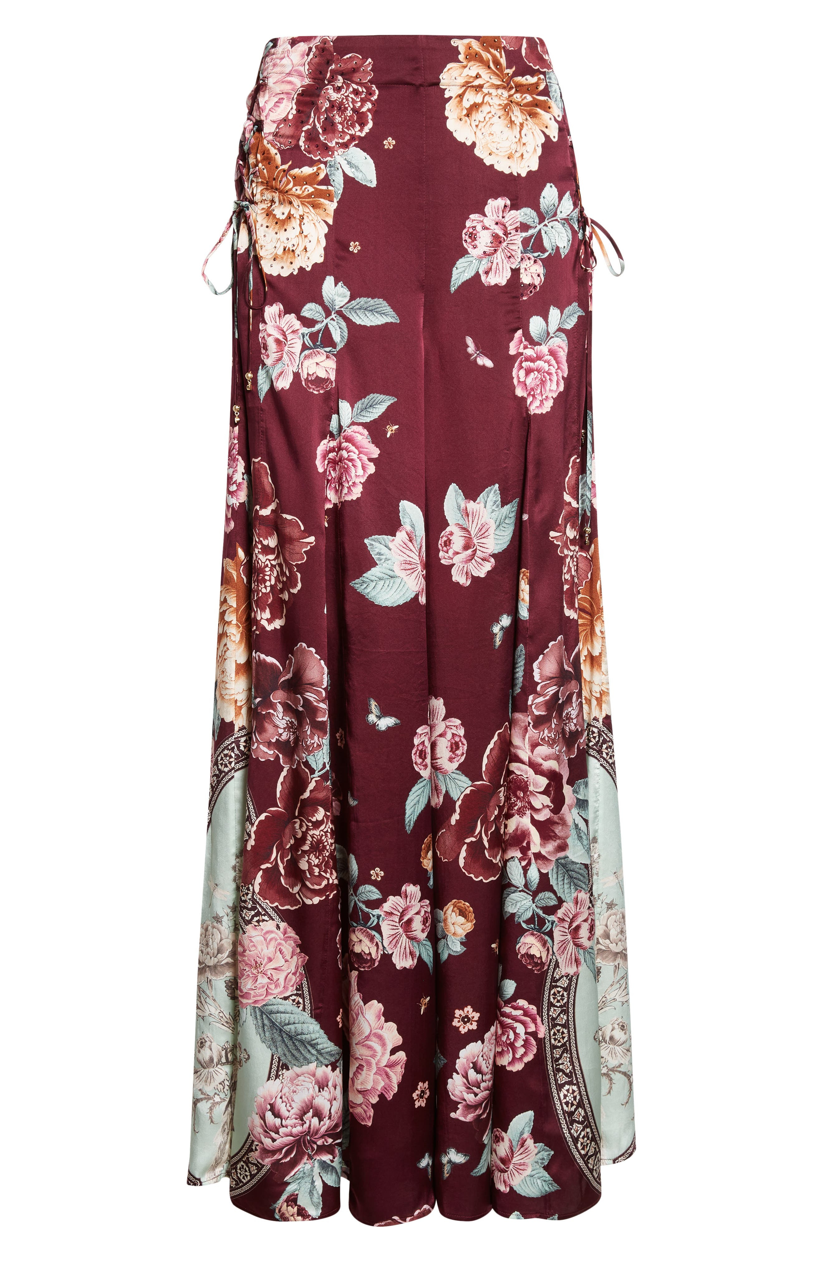Camilla If These Tiles Could Talk Flared Silk Satin Lace-Up Pants at Nordstrom - 1