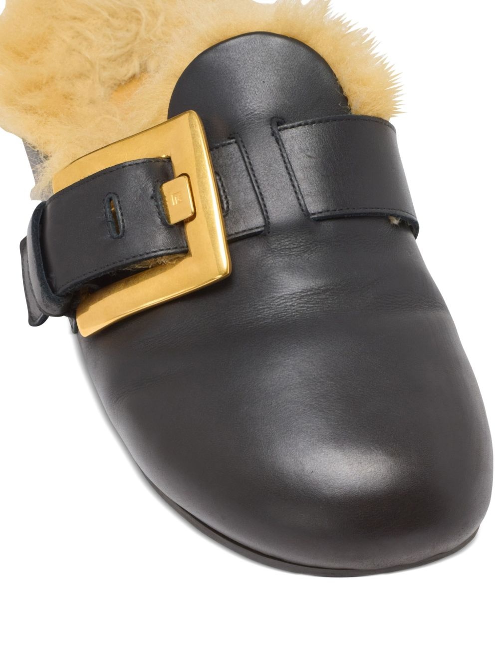 faux-fur lining mules - 5