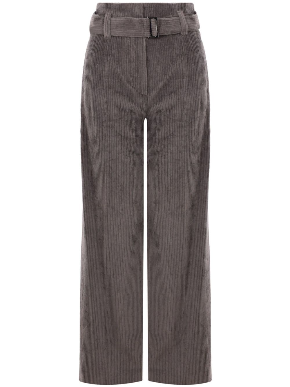 belted corduroy trousers - 1