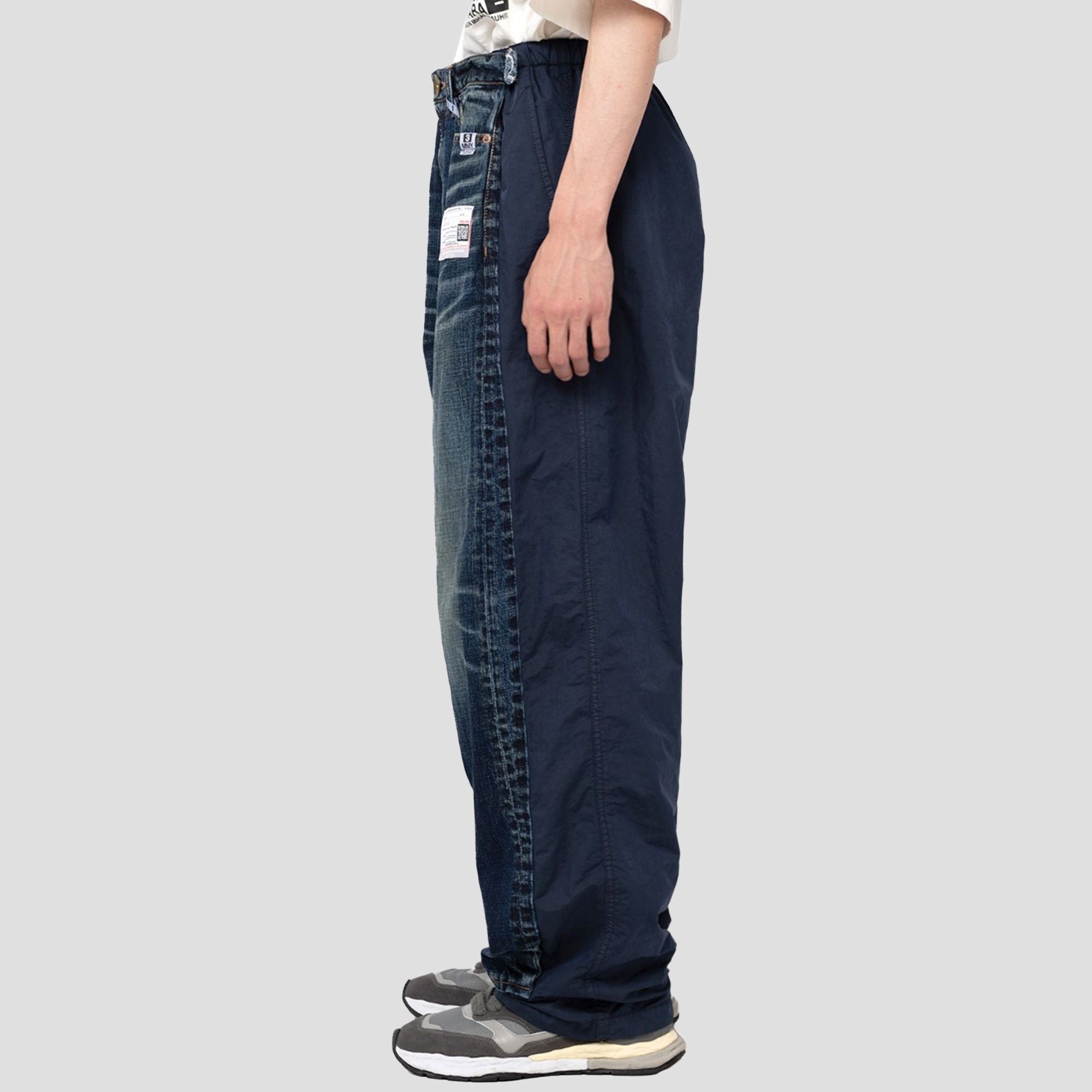 DENIM COMBINED EASY PANTS - 3