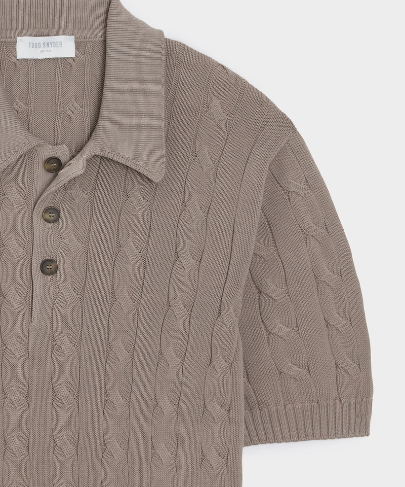 Italian Cotton Cable Sweater Polo 7