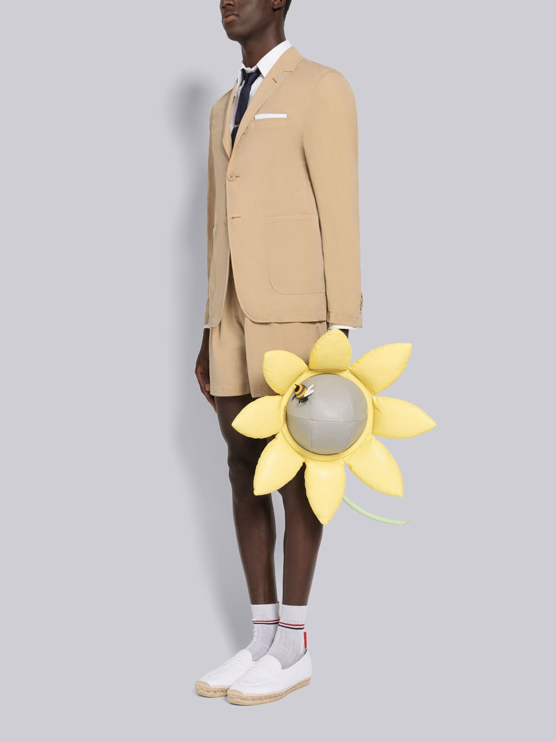 Pebble Grain Leather Flower Backpack 4