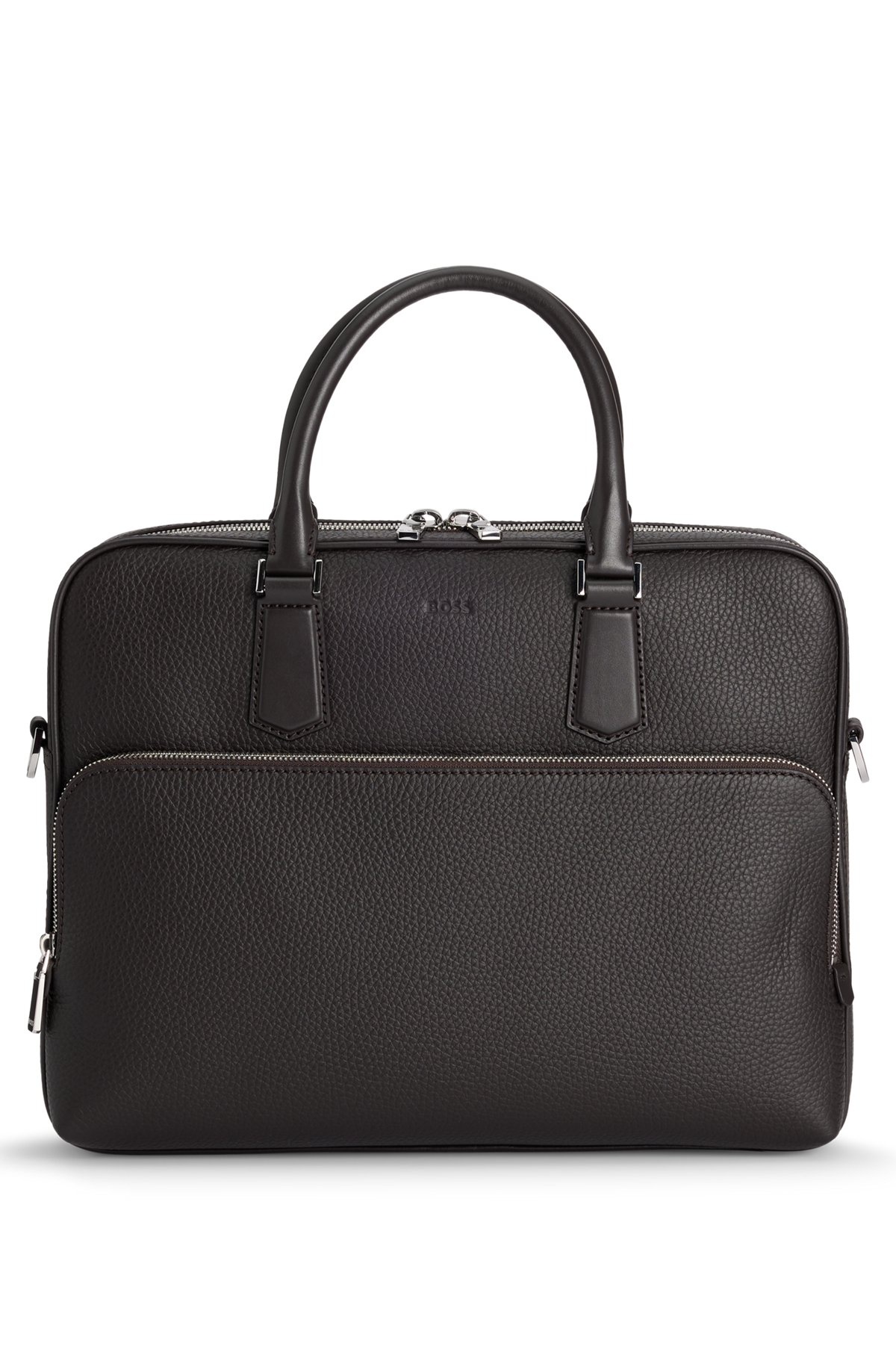 GRAINED ITALIAN-LEATHER DOCUMENT CASE WITH EMBOSSED LOGO - 2