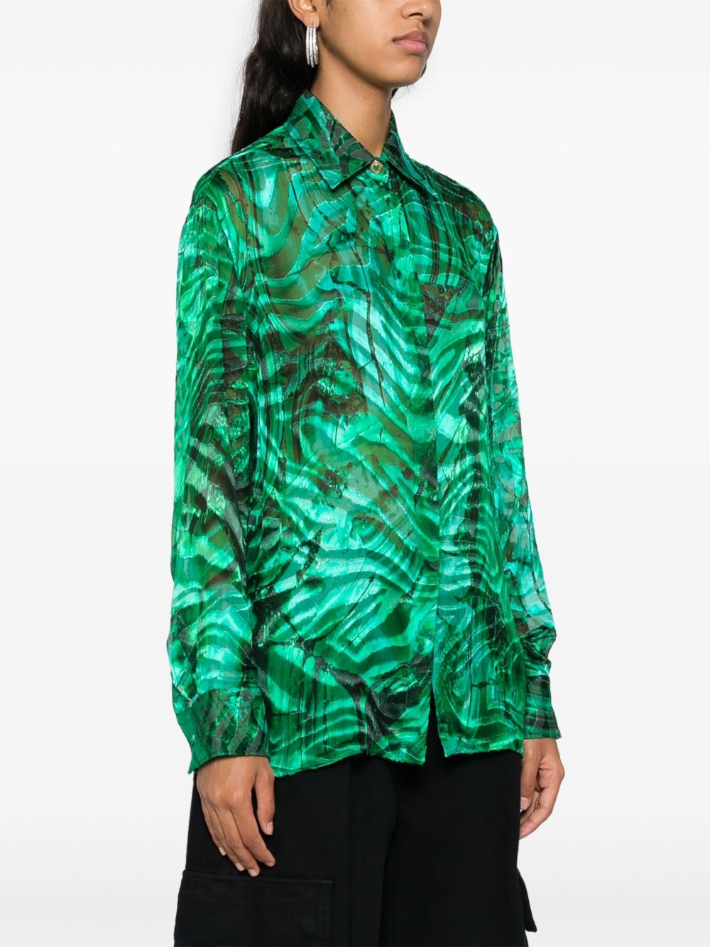 abstract-print devoré shirt - 3