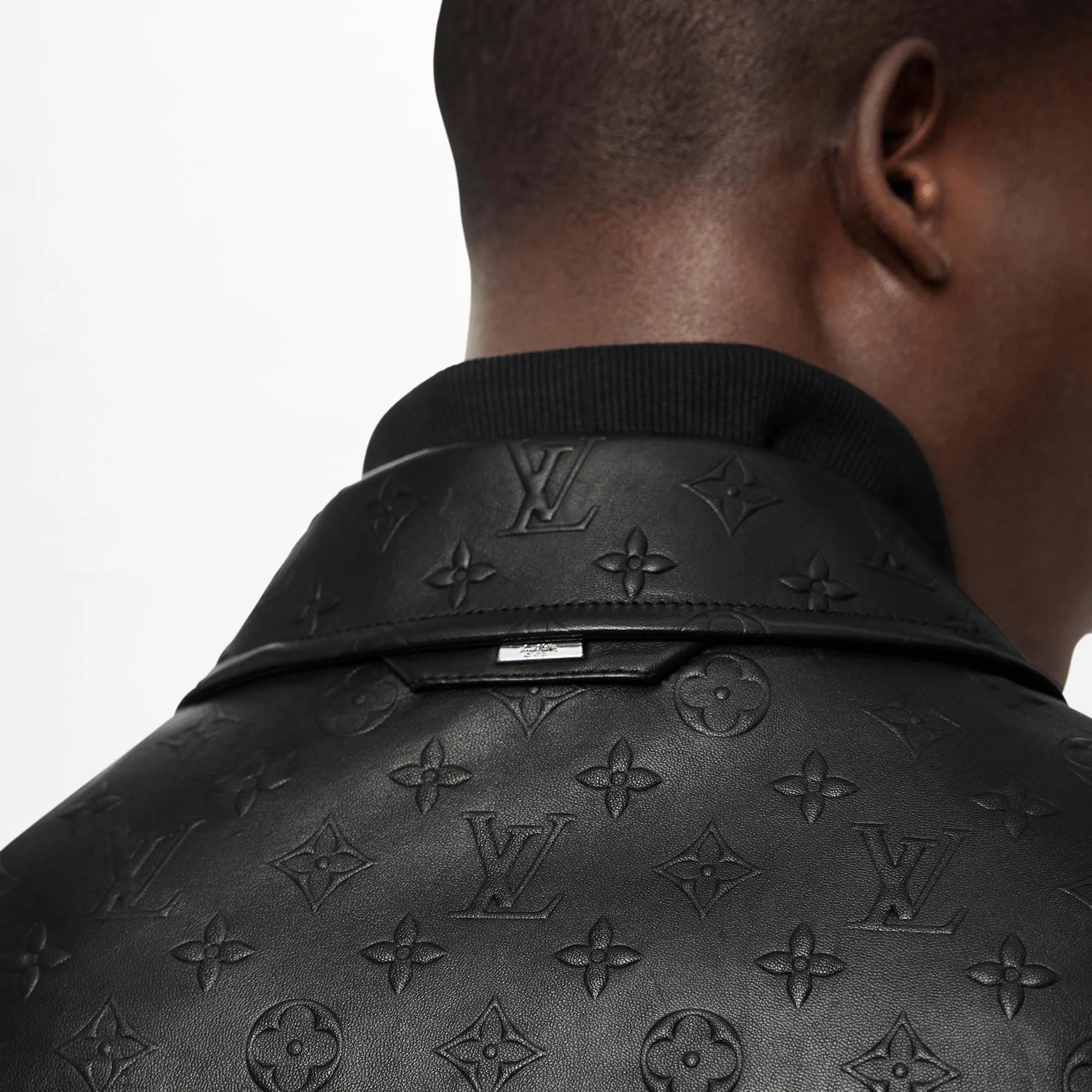 LVSE Embossed Monogram Mix Leather Blouson - 2