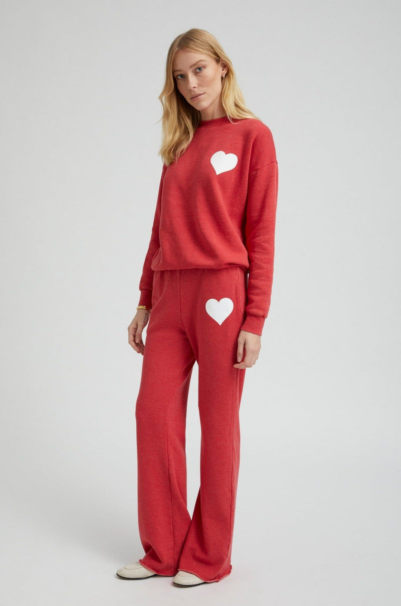 RED HEART STRAIGHT LEG SWEATPANTS 1