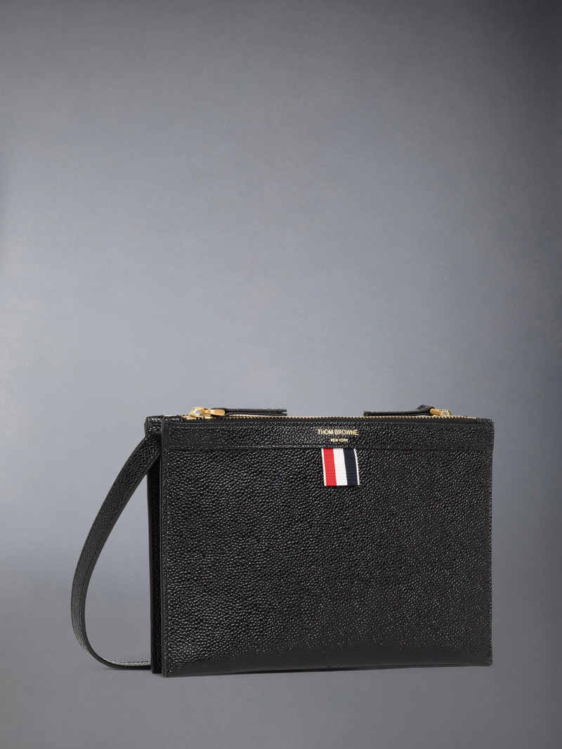 Thom Browne PEBBLE GRAIN SMALL DOCUMENT HOLDER CROSSBODY outlook