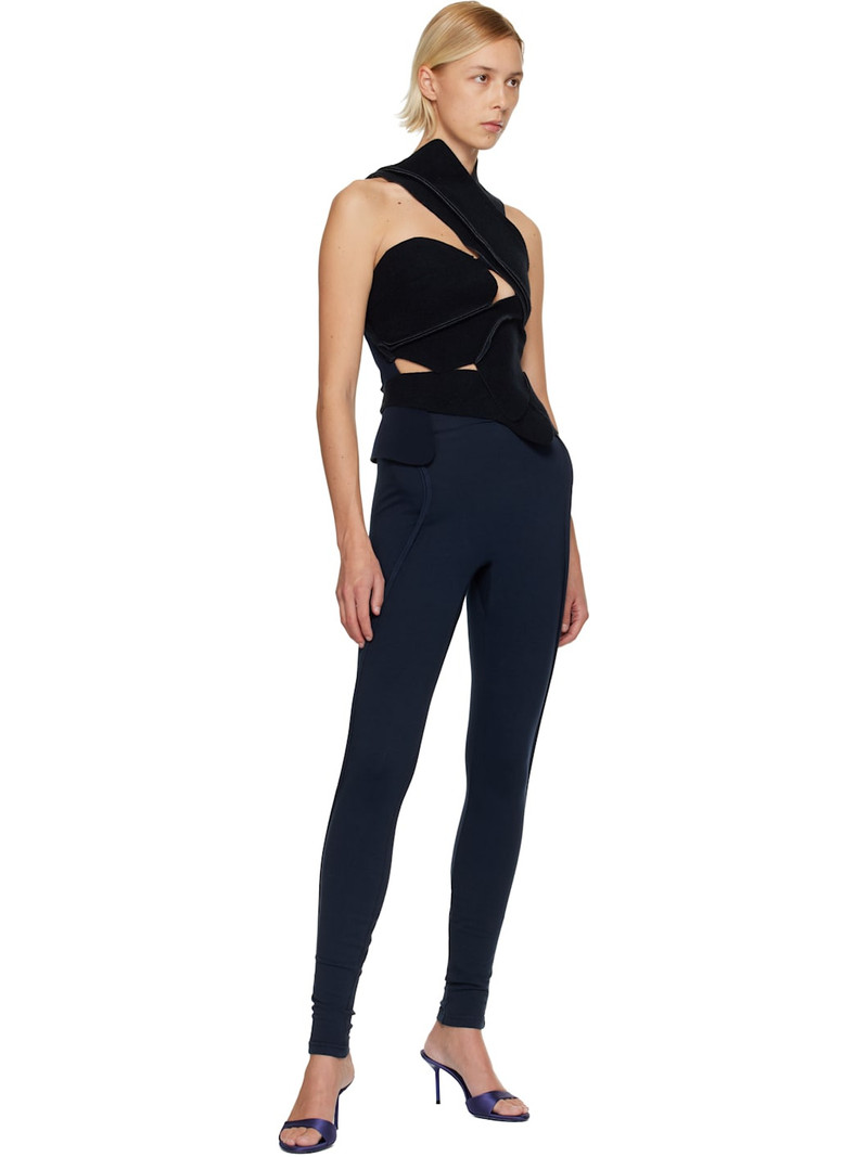 OTTOLINGER Navy Felted Scuba Cut-Out Top outlook