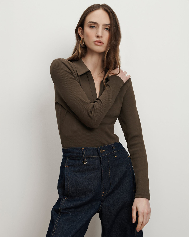 VERONICA BEARD KEARNEY LONG-SLEEVE POLO outlook
