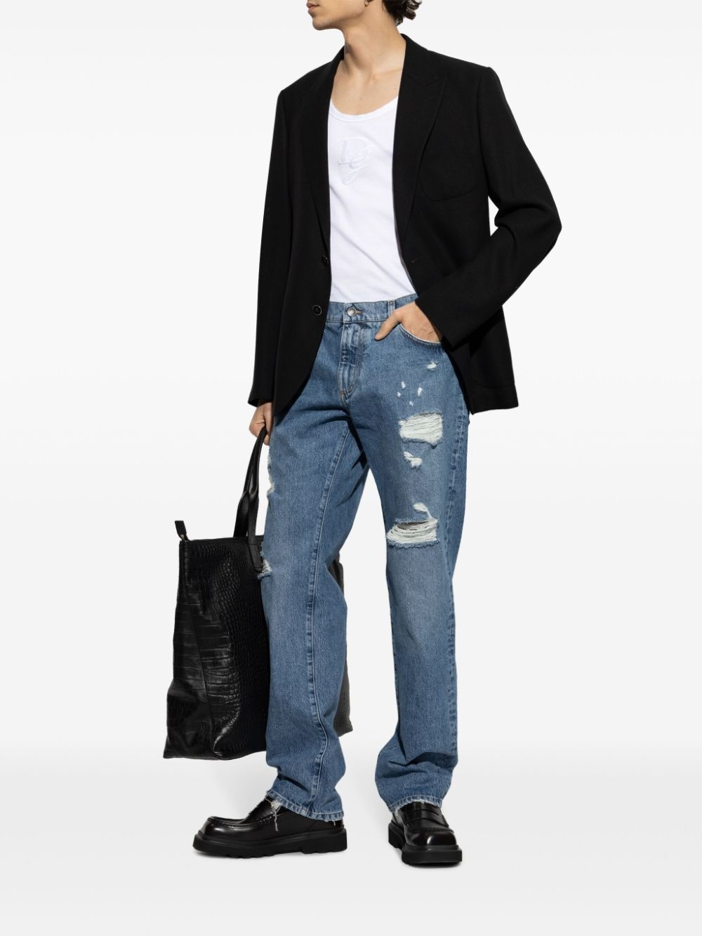 wool single-breasted blazer - 2