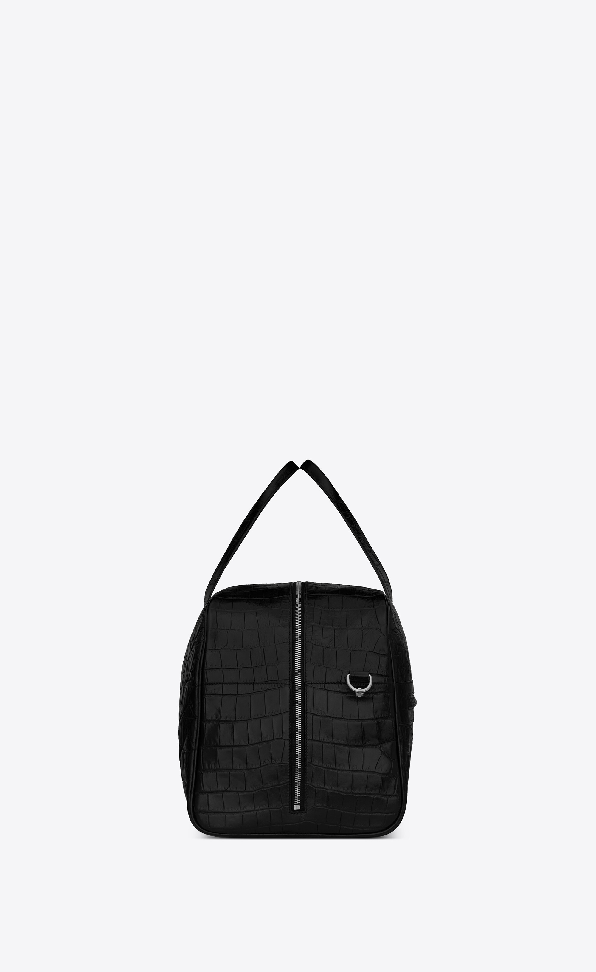 camp duffle bag in crocodile-embossed leather and cotton - 3