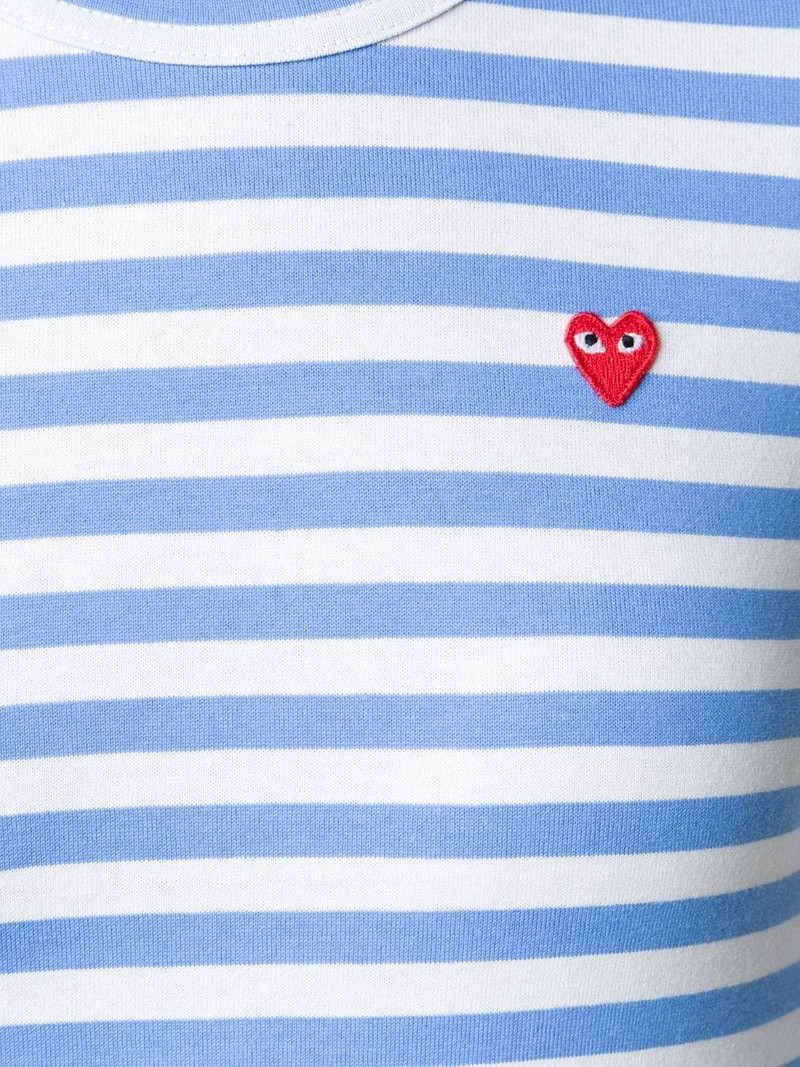 Comme des Garçons PLAY heart logo striped T-shirt outlook