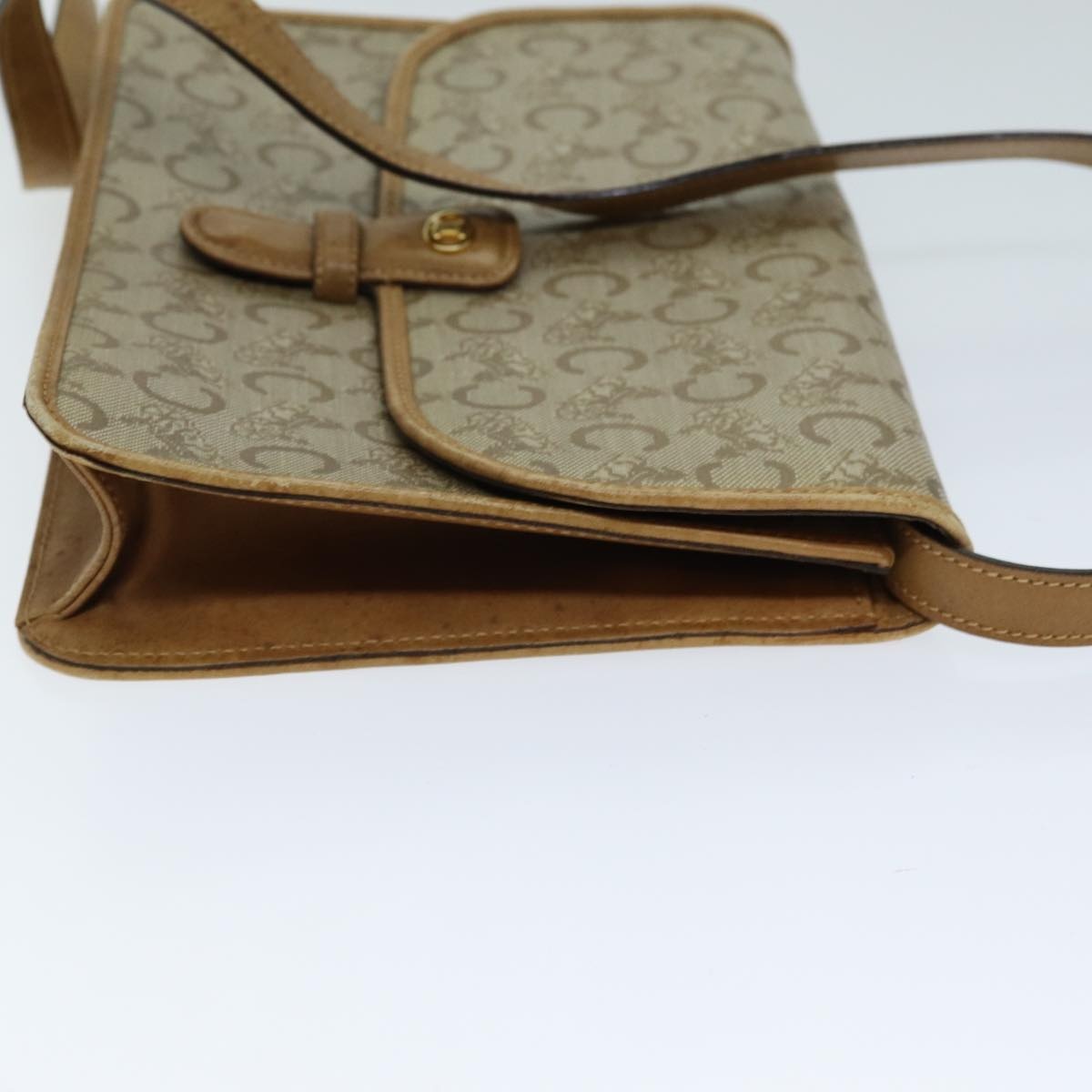 CELINE C Macadam Canvas Shoulder Bag Beige - 3