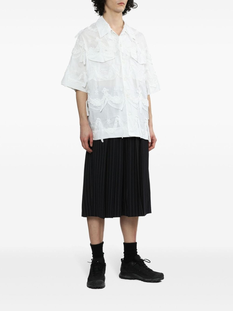 Simone Rocha floral-embroidered cotton shirt outlook