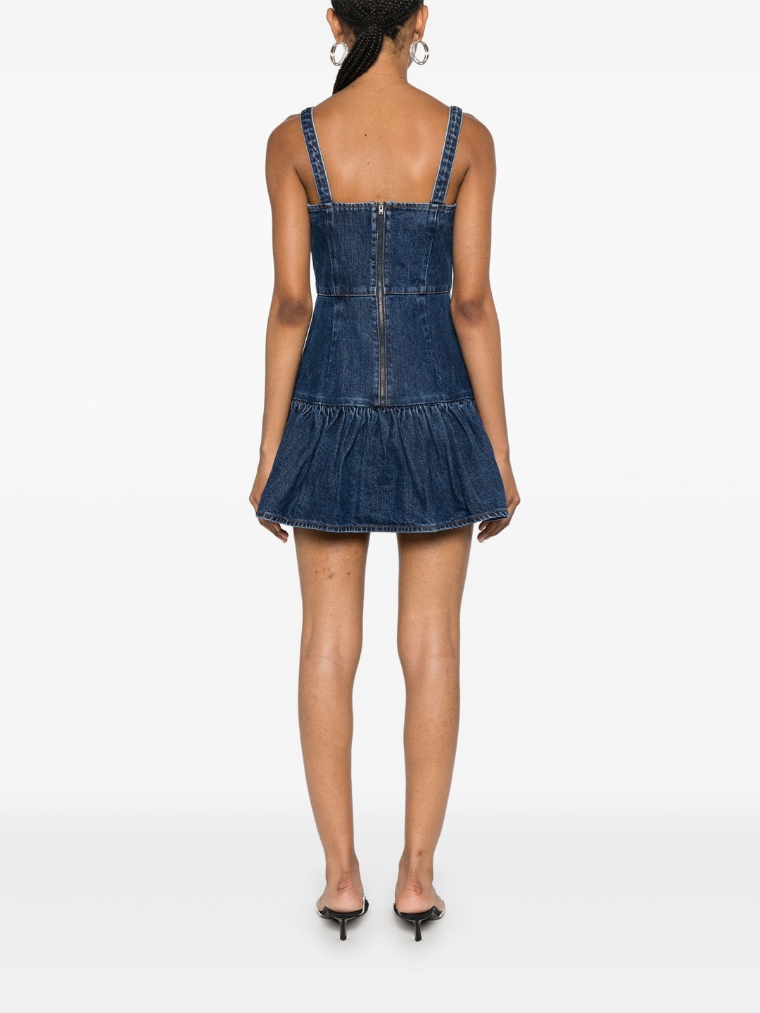 Bow Denim Mini Dress - 4