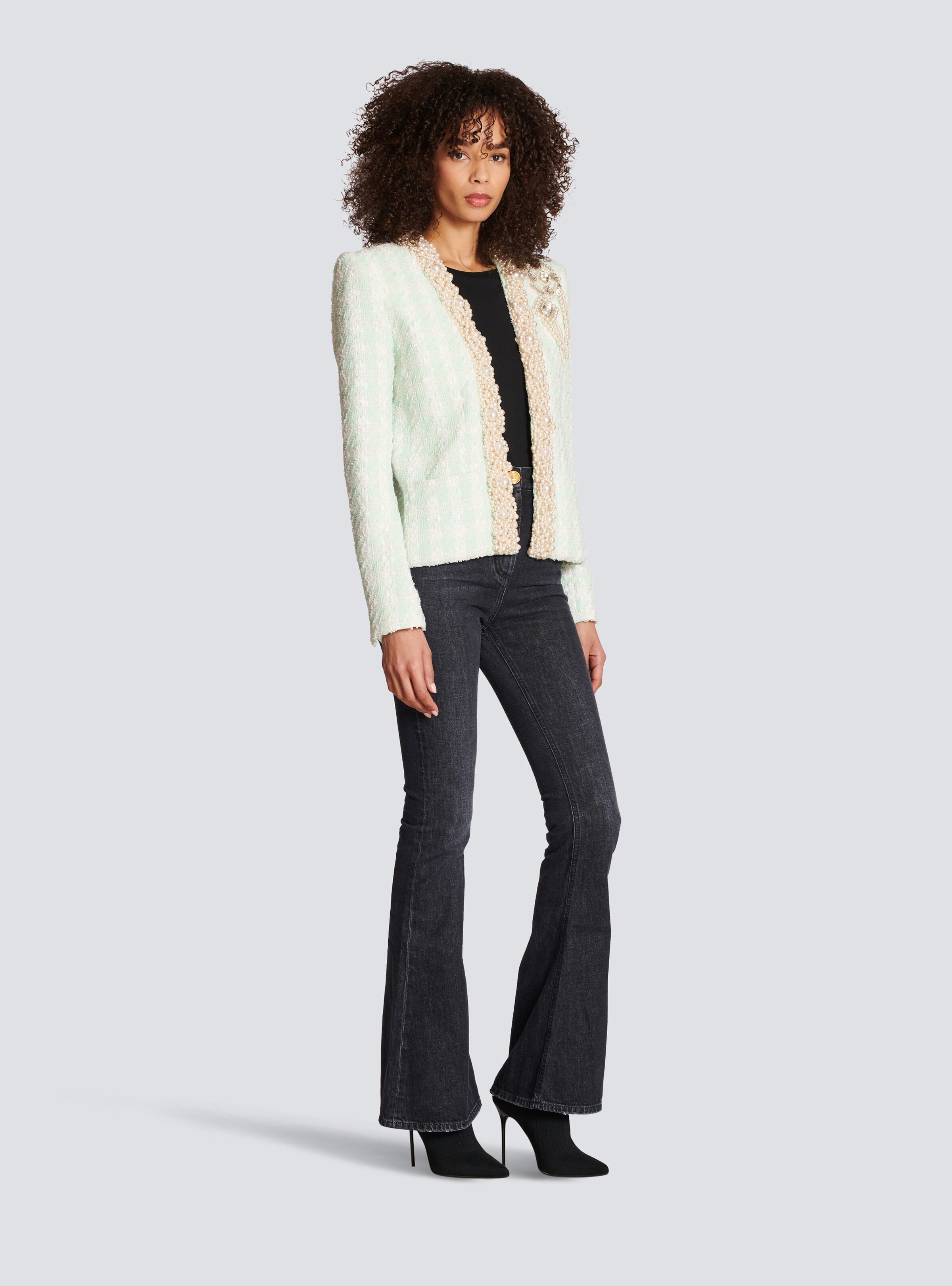 Tweed spencer jacket with embroidery - 5