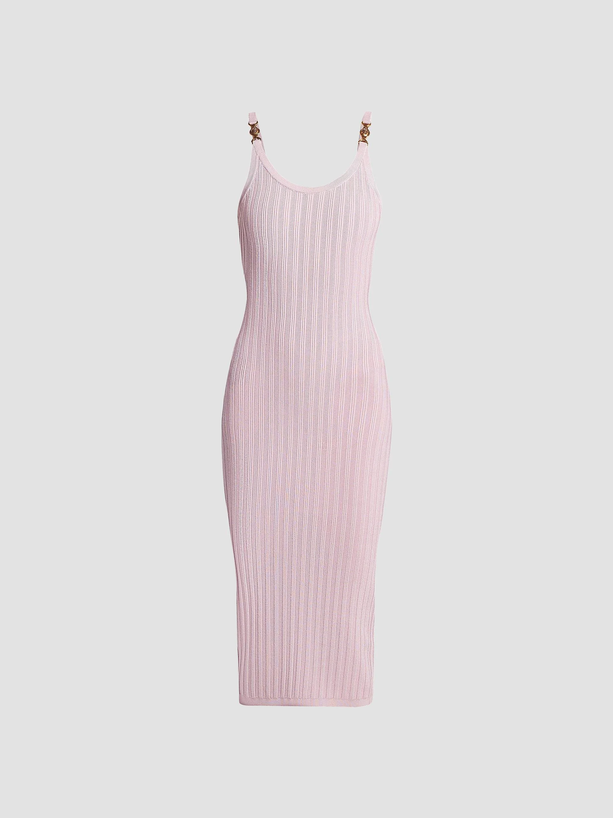 Women's La Vacanza Mesh Rib-Knit Tank Midi-Dress - Light Mauve - 1