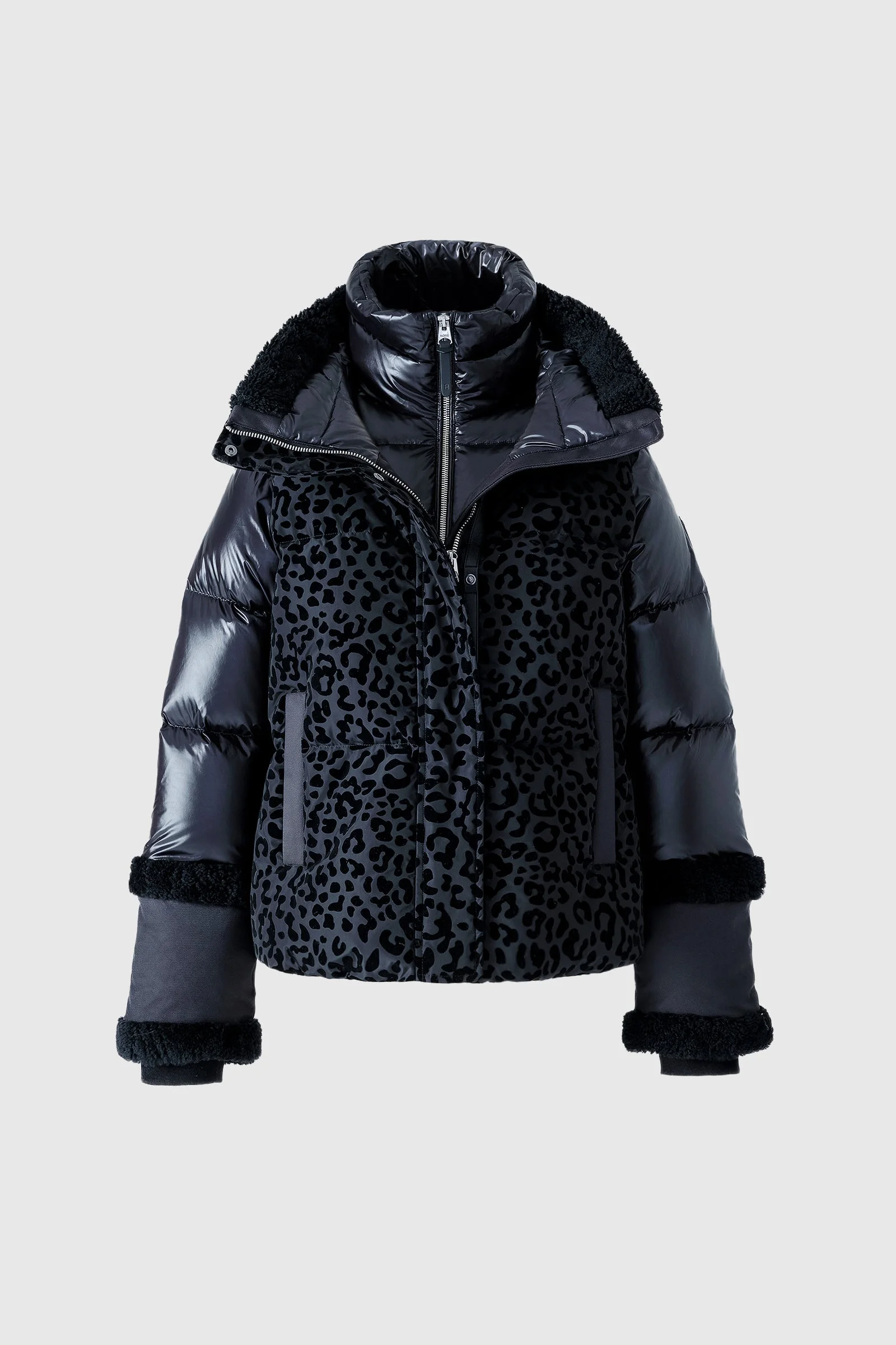 LYDANA-FLP Down Jacket With Removable Bib and Shearling Trim - 1