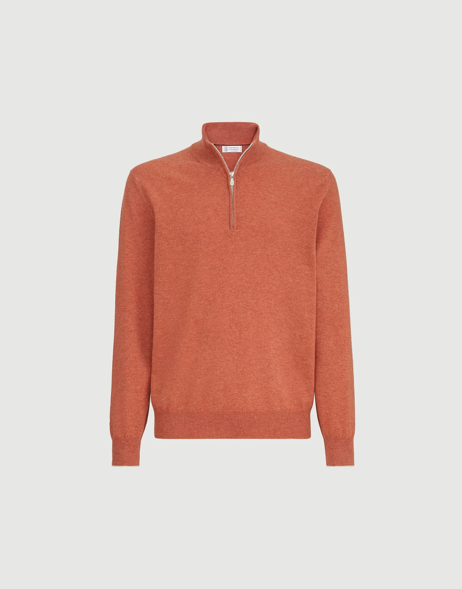 Cashmere sweater with half zip - 1