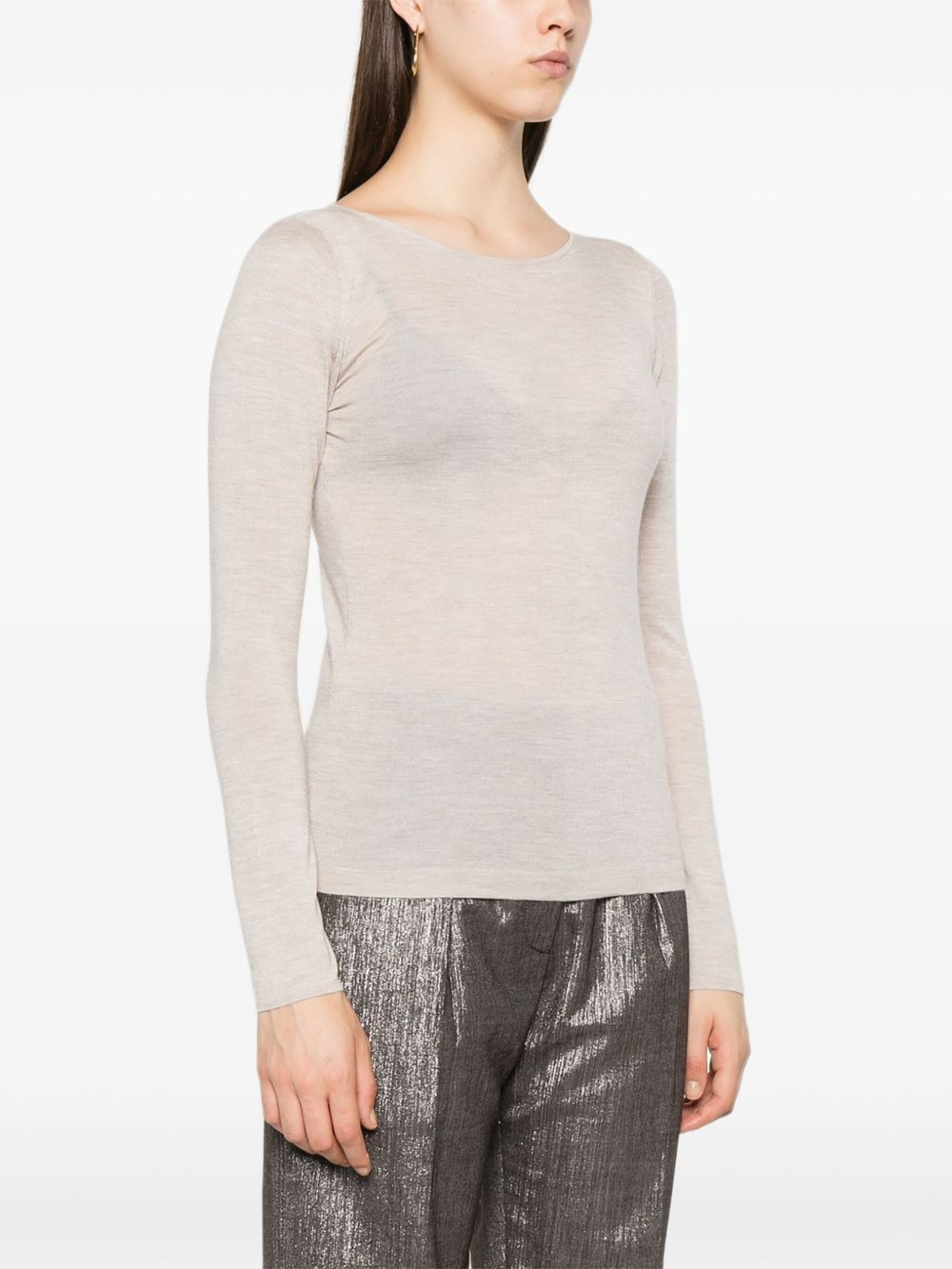 long-sleeve round-neck T-shirt - 3