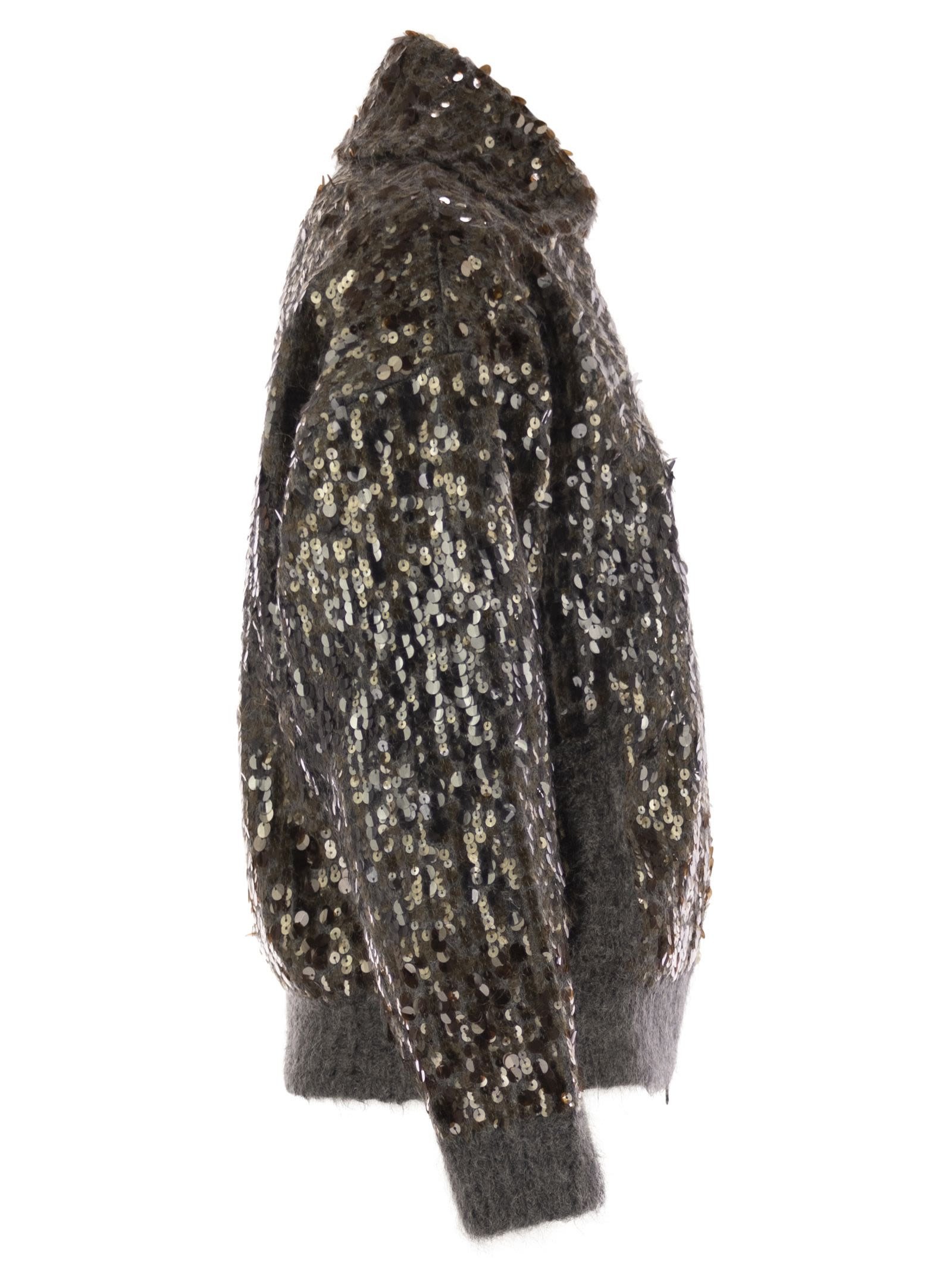 Brunello Cucinelli Women Dazzling Dégradé Embroidery Mohair And Wool Cardigan - 3