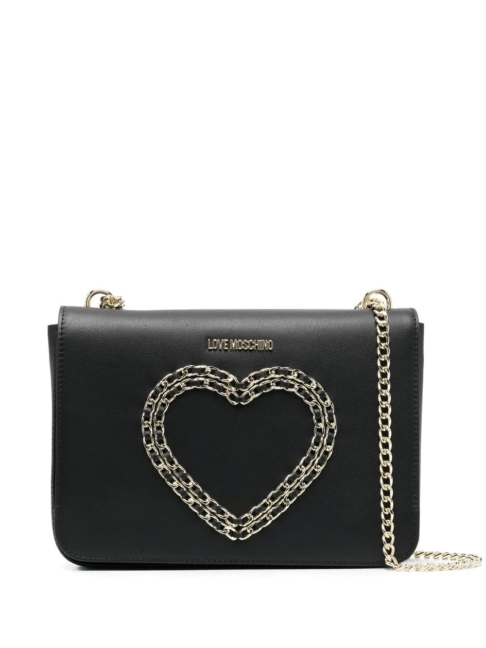 chain-link heart shoulder bag - 1