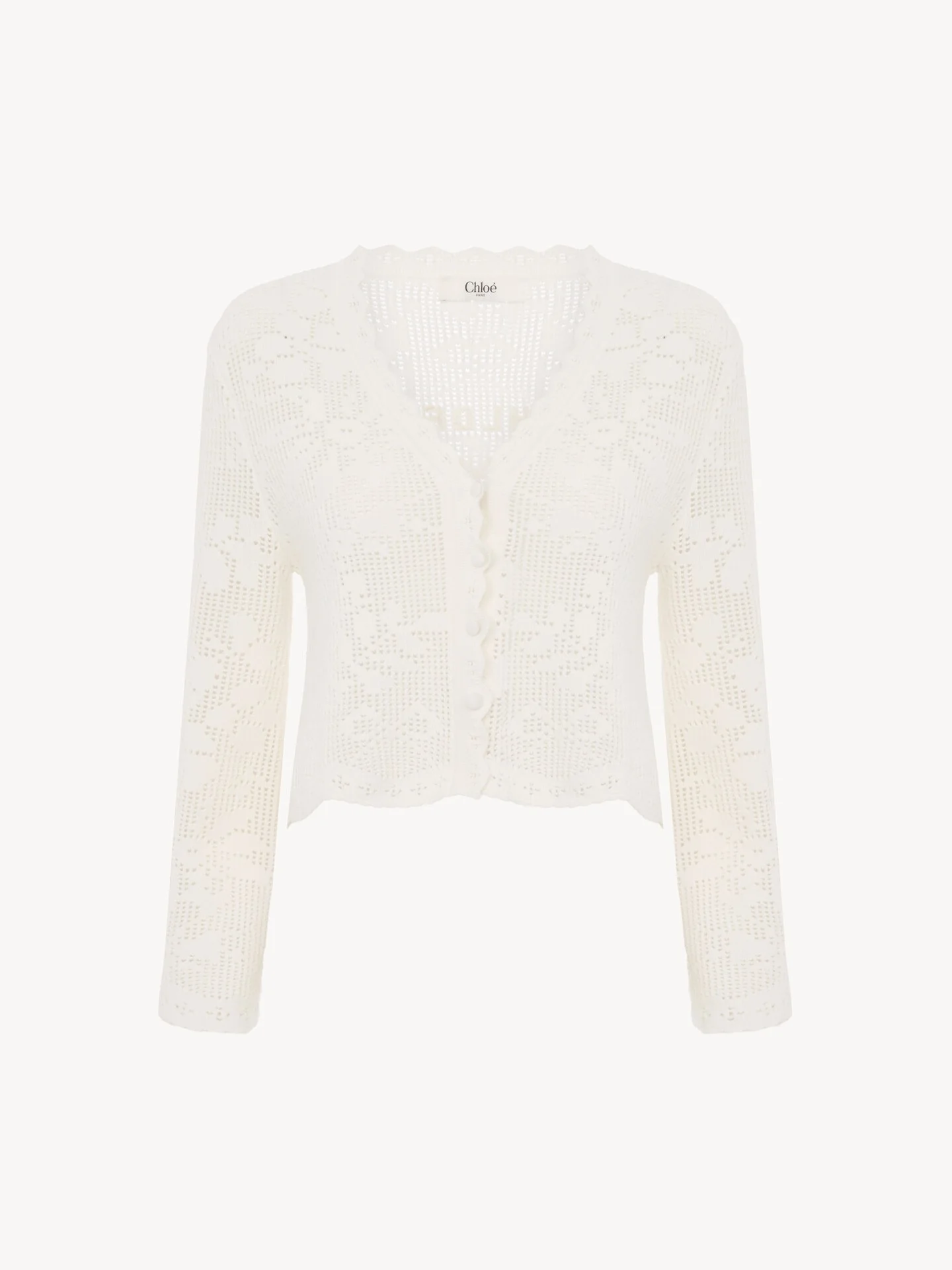 CROPPED CARDIGAN IN A COTTON KNIT - 1