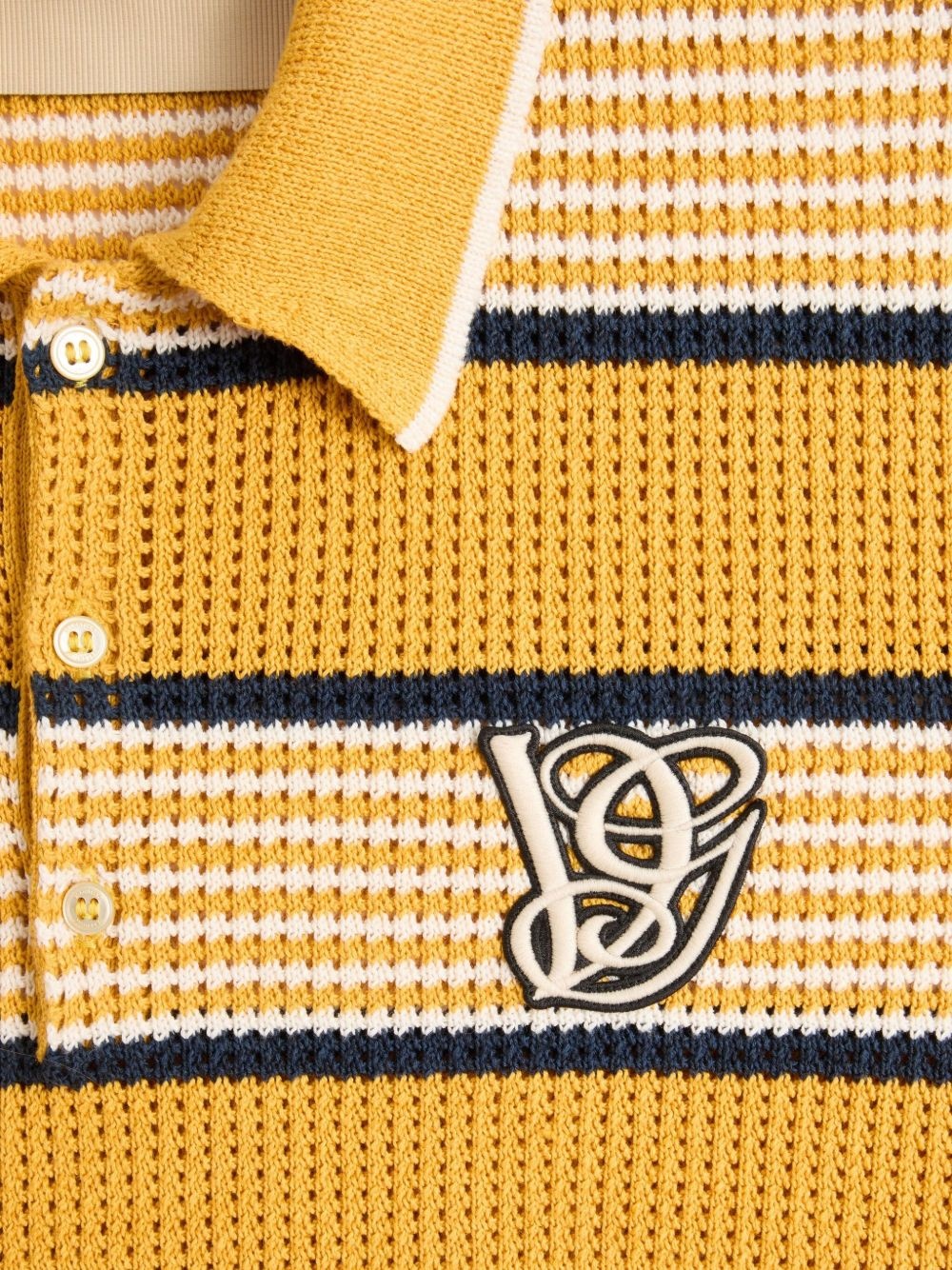 LONG-SLEEVED LINEN AND COTTON POLO SHIRT WITH VG PATCH - 6