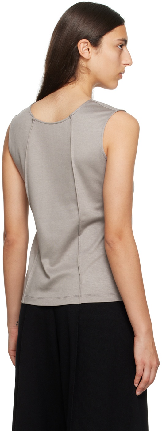 ISSEY MIYAKE Gray Tucked Square Tank Top | REVERSIBLE 