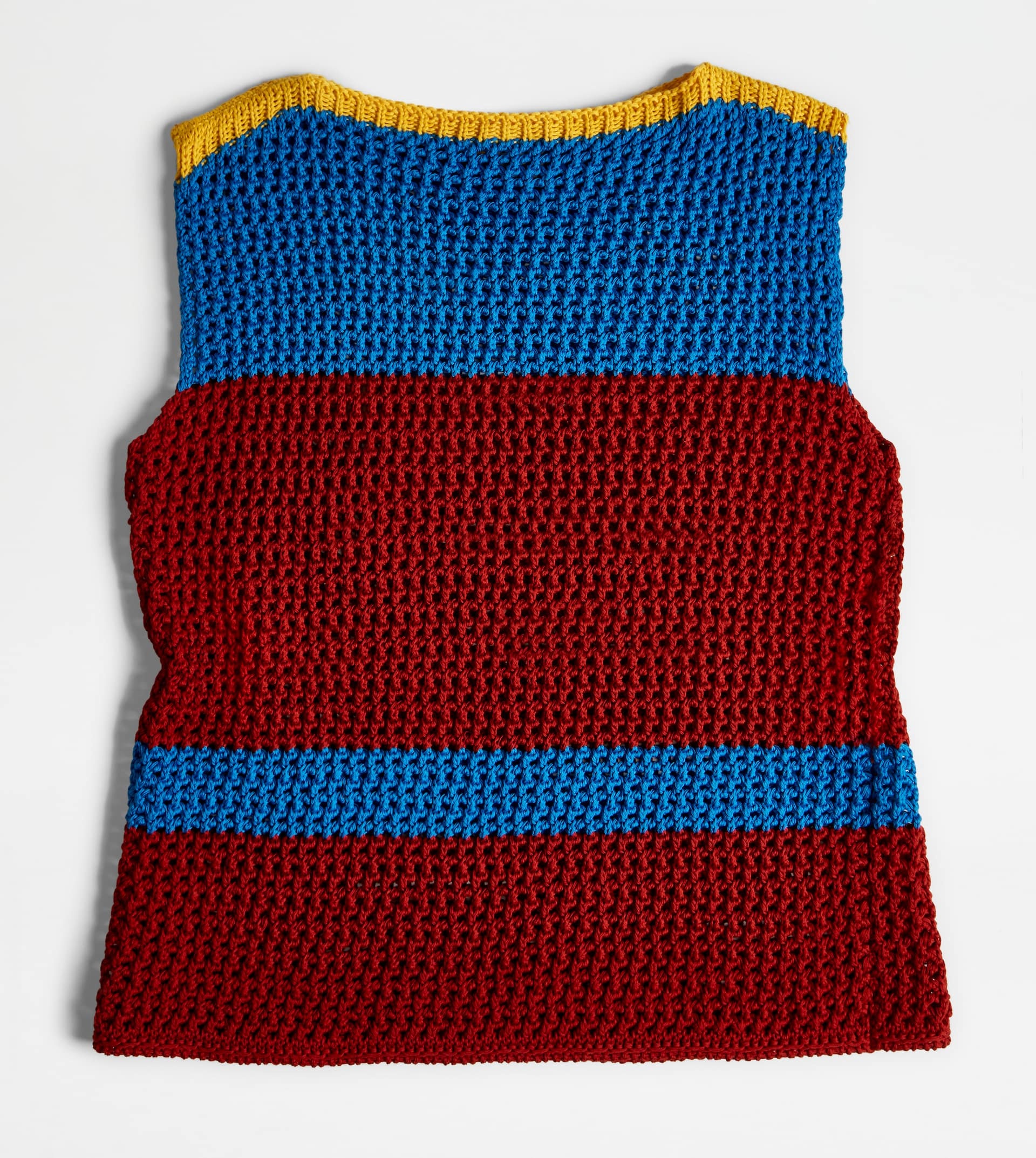 TOP IN COTTON KNIT - RED, LIGHT BLUE, YELLOW - 8