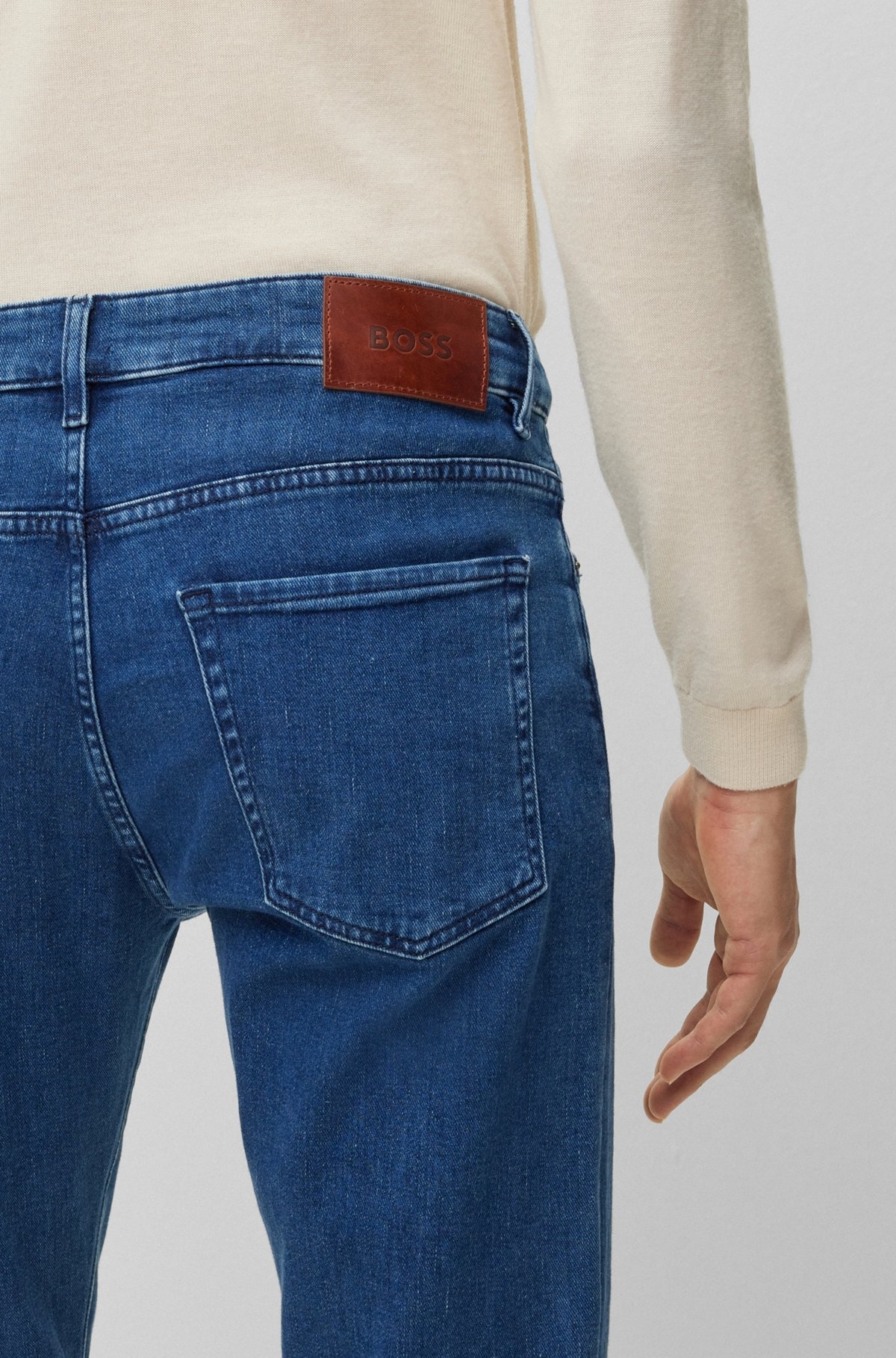 SLIM-FIT JEANS IN BLUE ITALIAN DENIM - 5