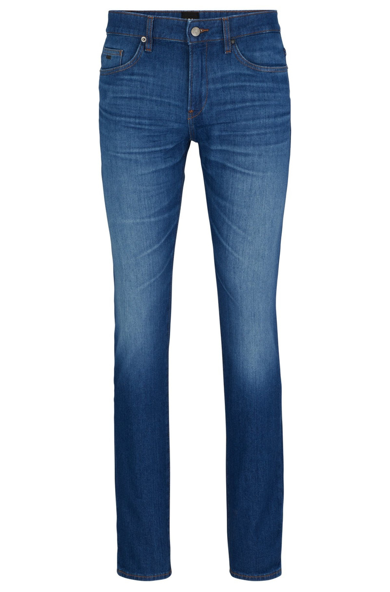 SLIM-FIT JEANS IN SUPER-SOFT BLUE ITALIAN DENIM 1