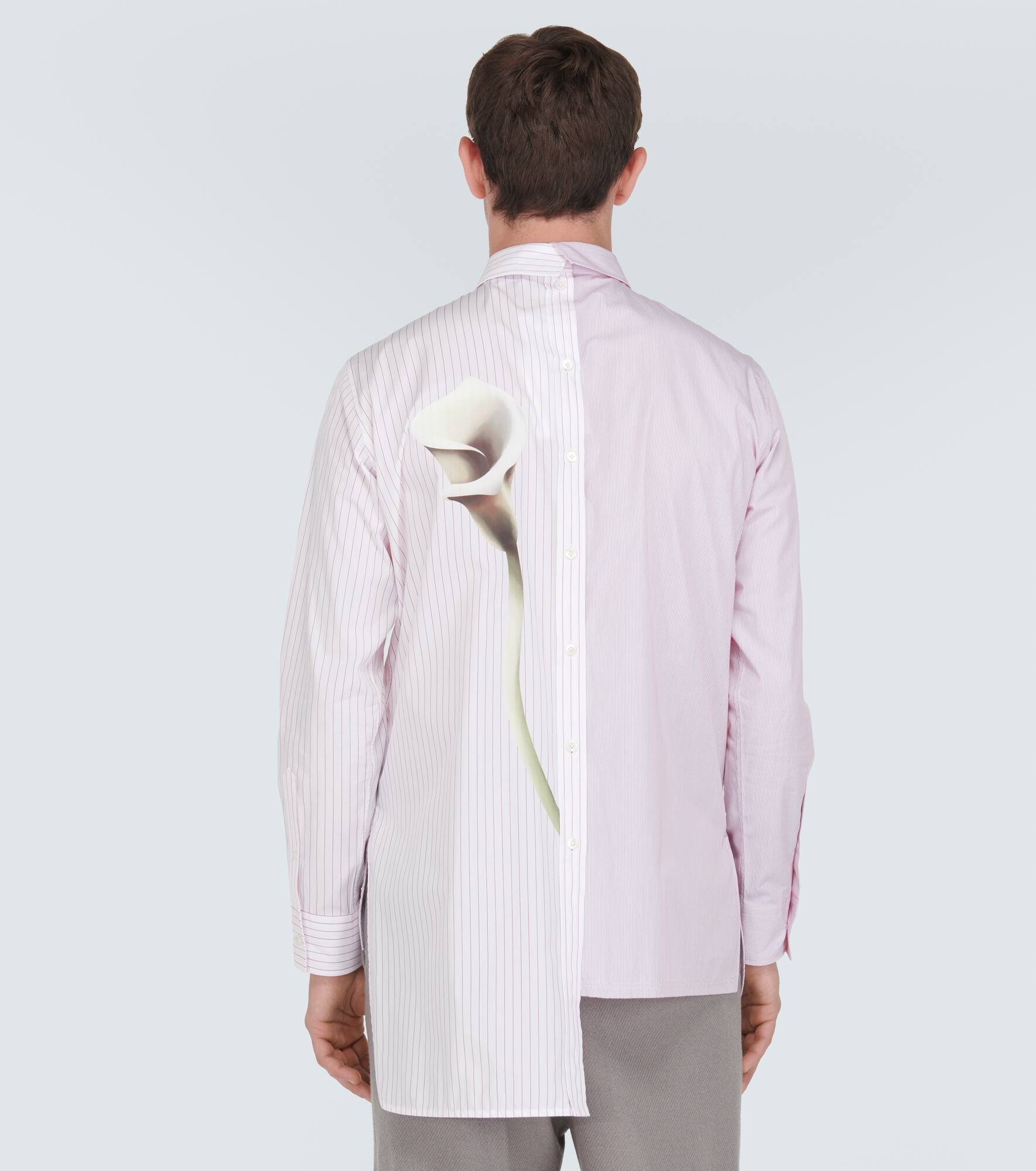 Asymmetric printed cotton poplin shirt - 4