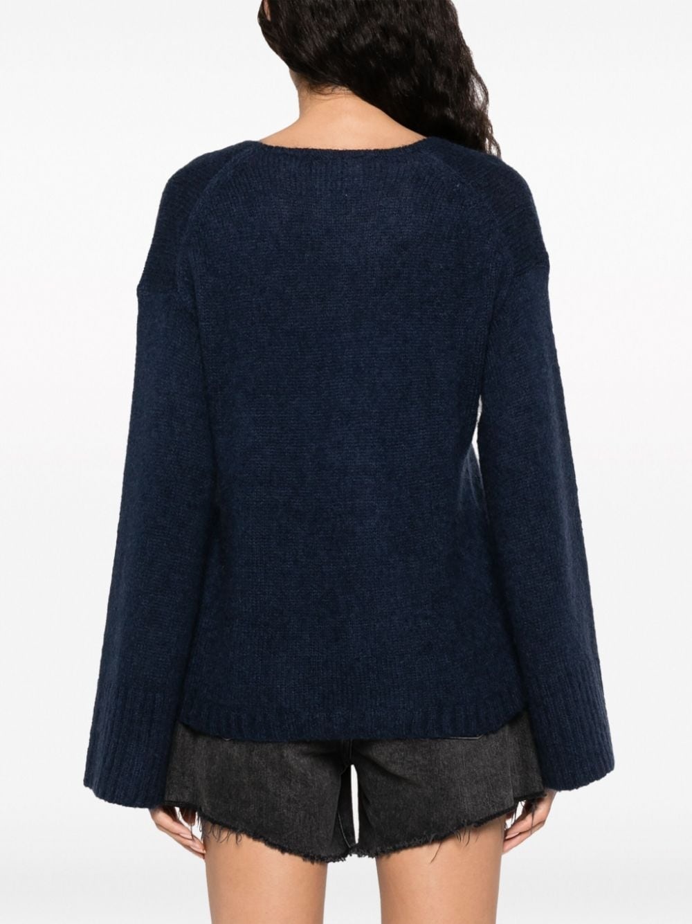 V-neck drop-shoulder jumper - 4