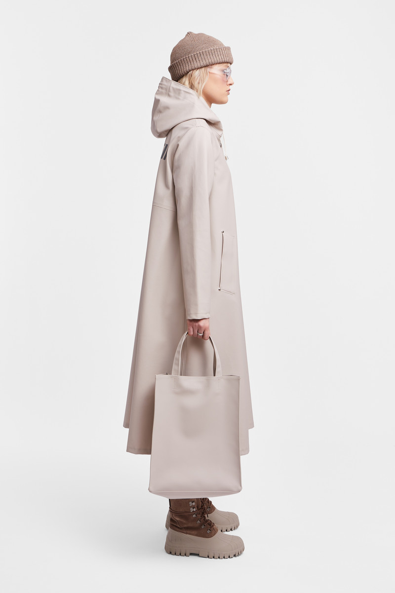 Mosebacke Long Print Raincoat Light Sand 3